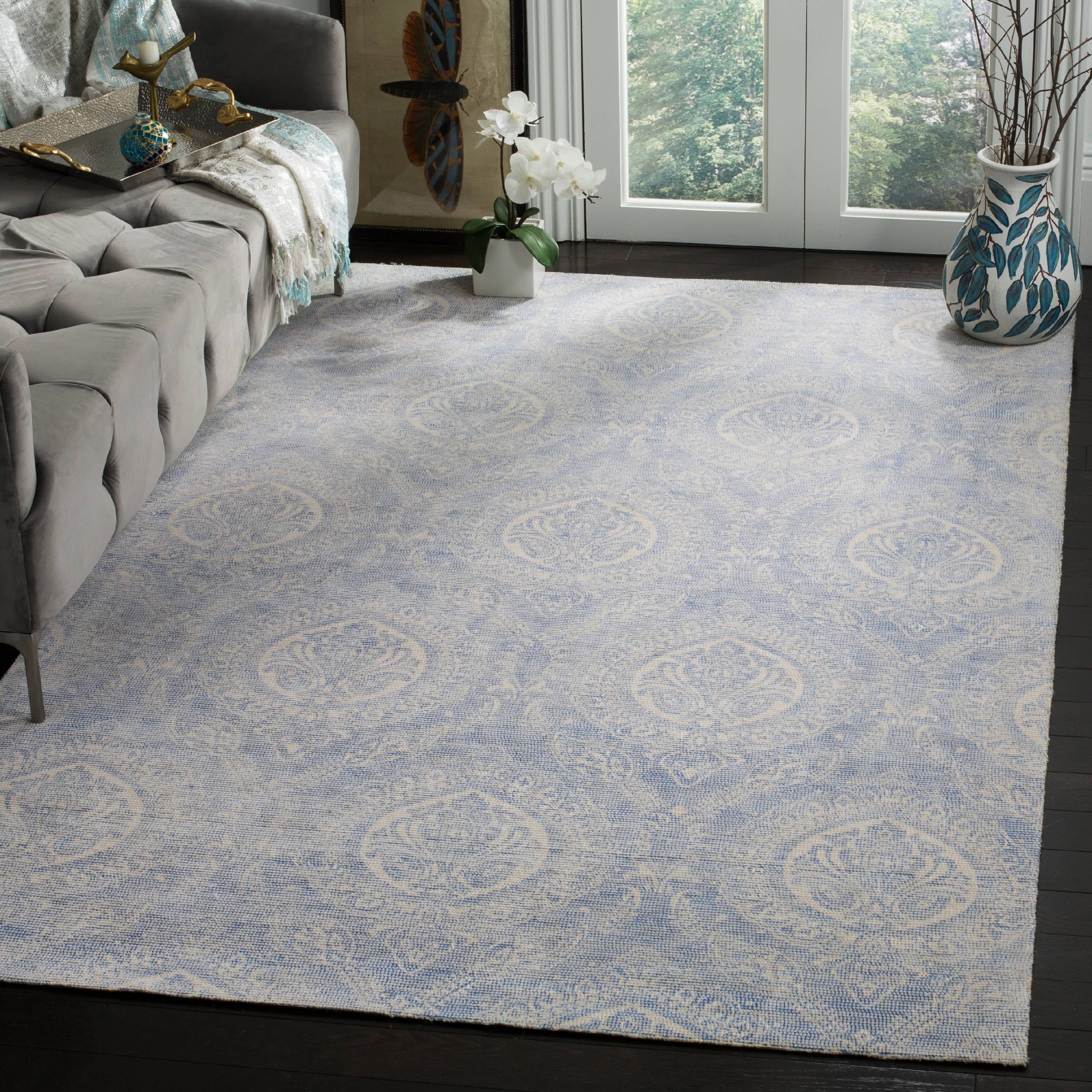 SAFAVIEH Marbella Driskoll Medallion Area Rug, Blue/Ivory, 6' x 9'