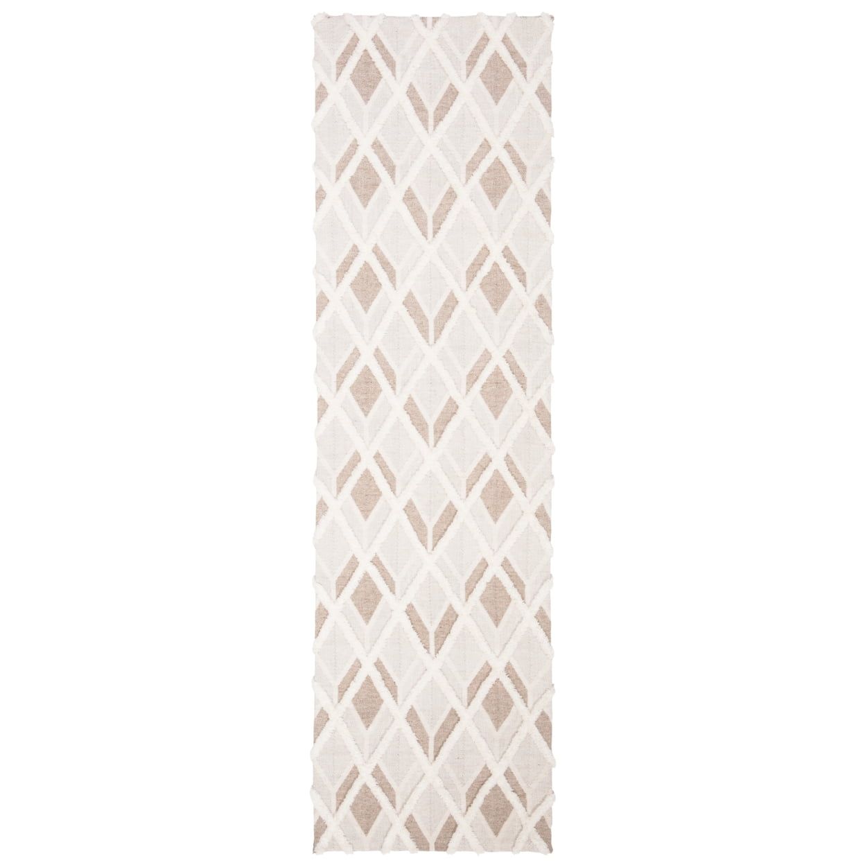 SAFAVIEH Marbella Melyssa Geometric Diamonds Runner Rug, Beige/Ivory, 2'3" x 8'