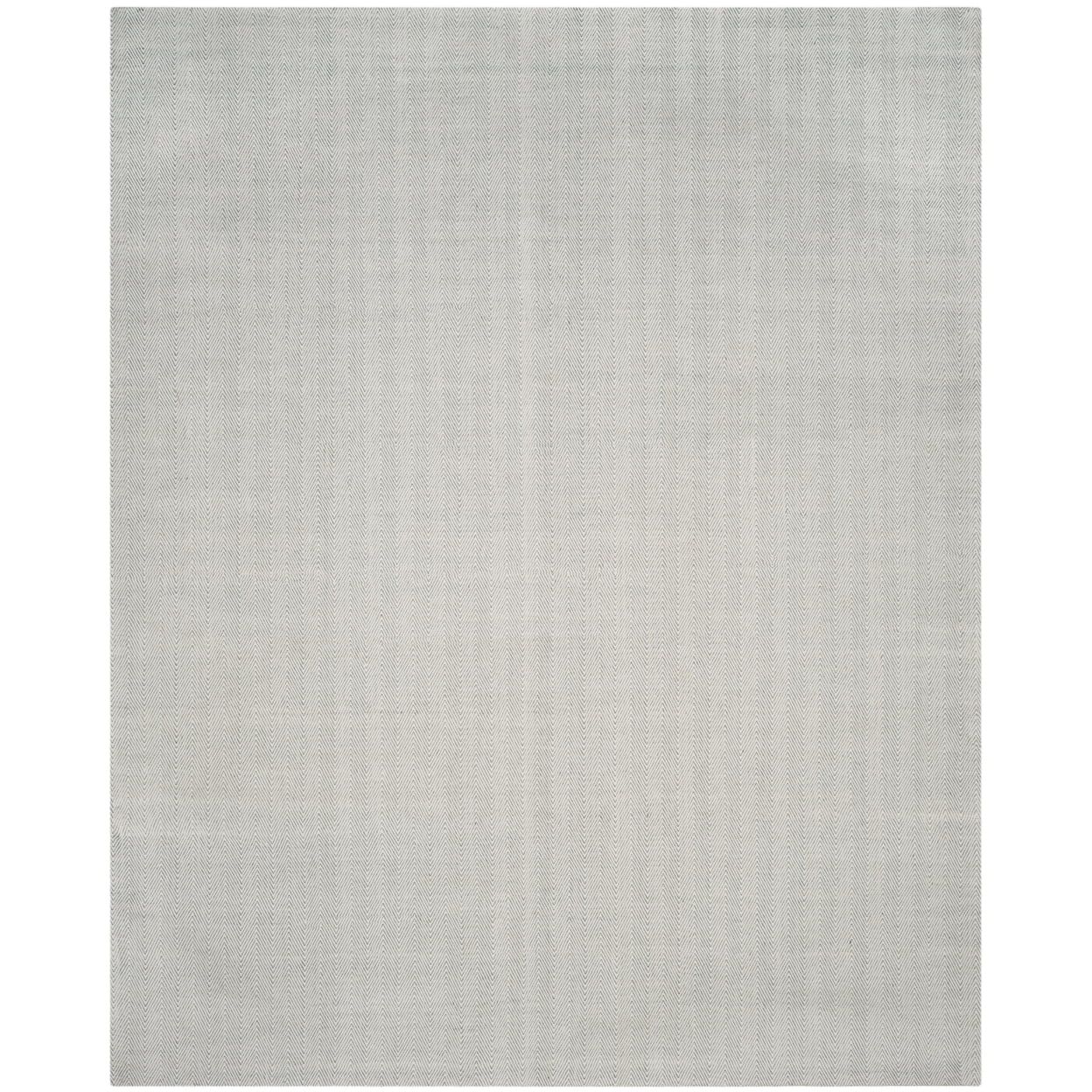 Light Blue Flat Woven Handmade Wool and Viscose Rug, 6' x 9'