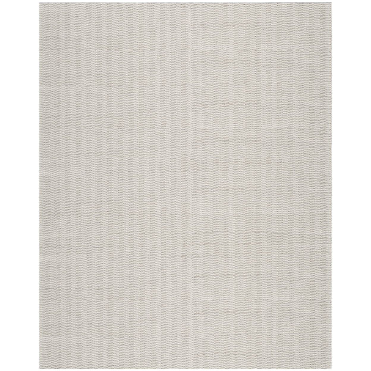 Gray Flat Woven Handmade Wool Viscose 6' x 9' Area Rug