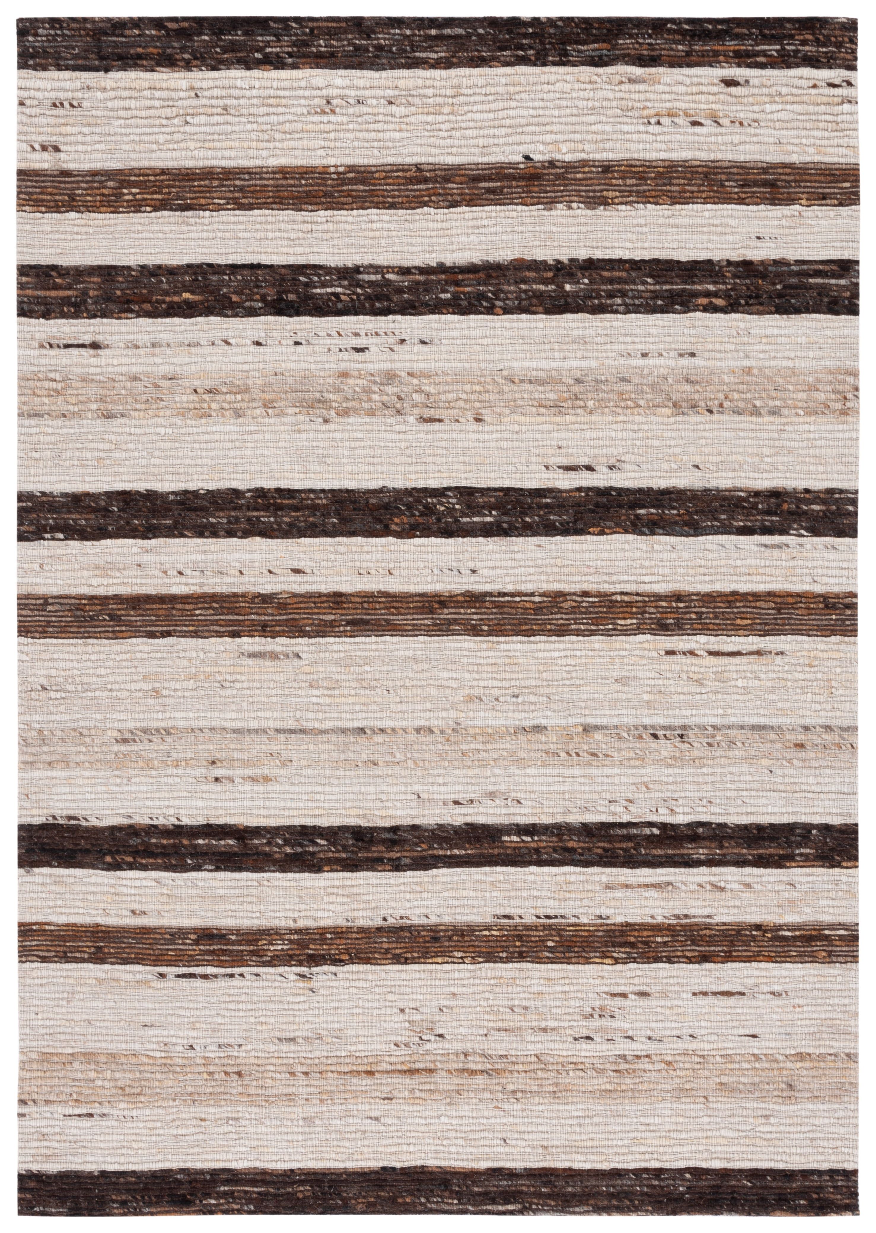 Handwoven Stripe Elegance 4' x 6' Wool-Synthetic Blend Rug