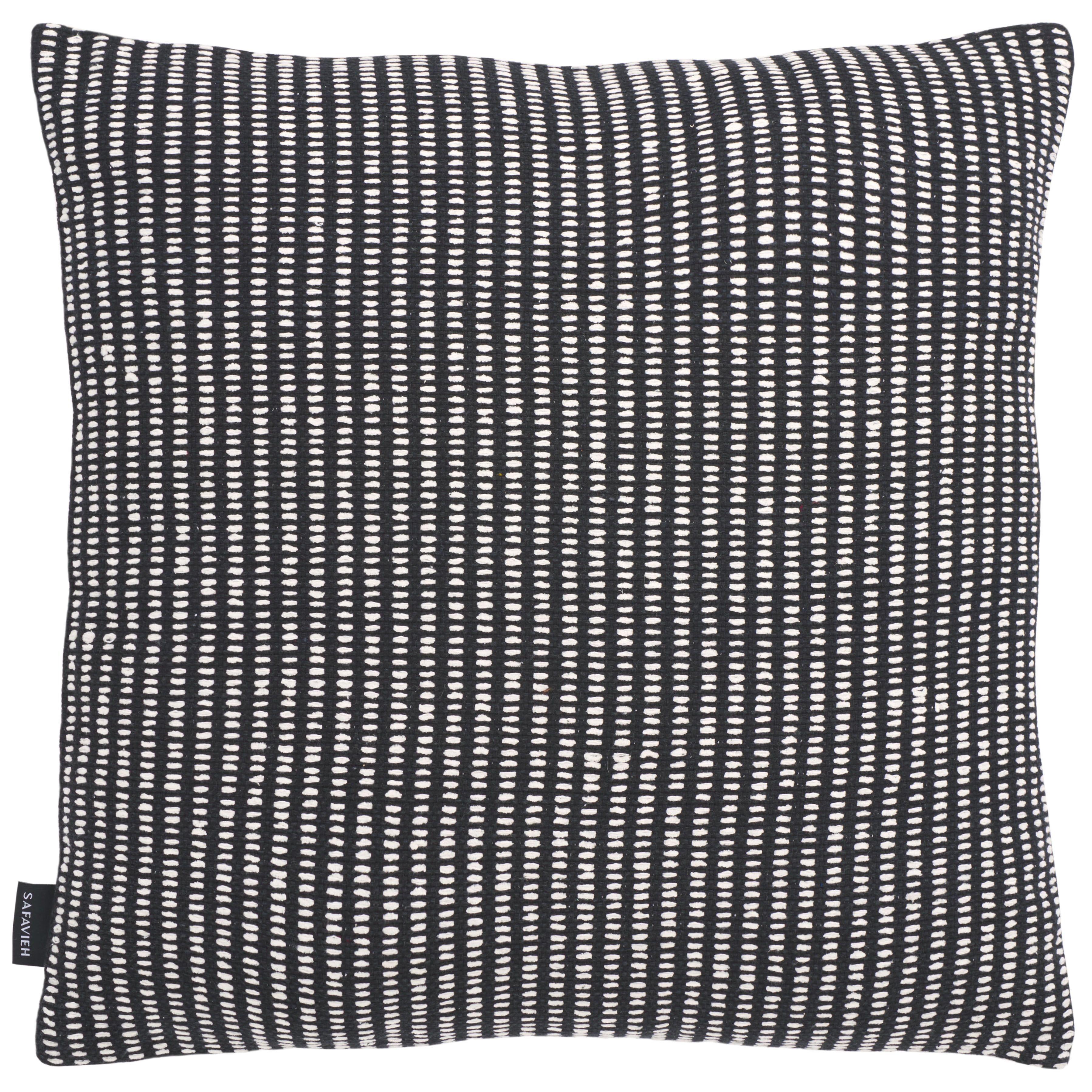 Maricela 20" Black and White Geometric Cotton Pillow