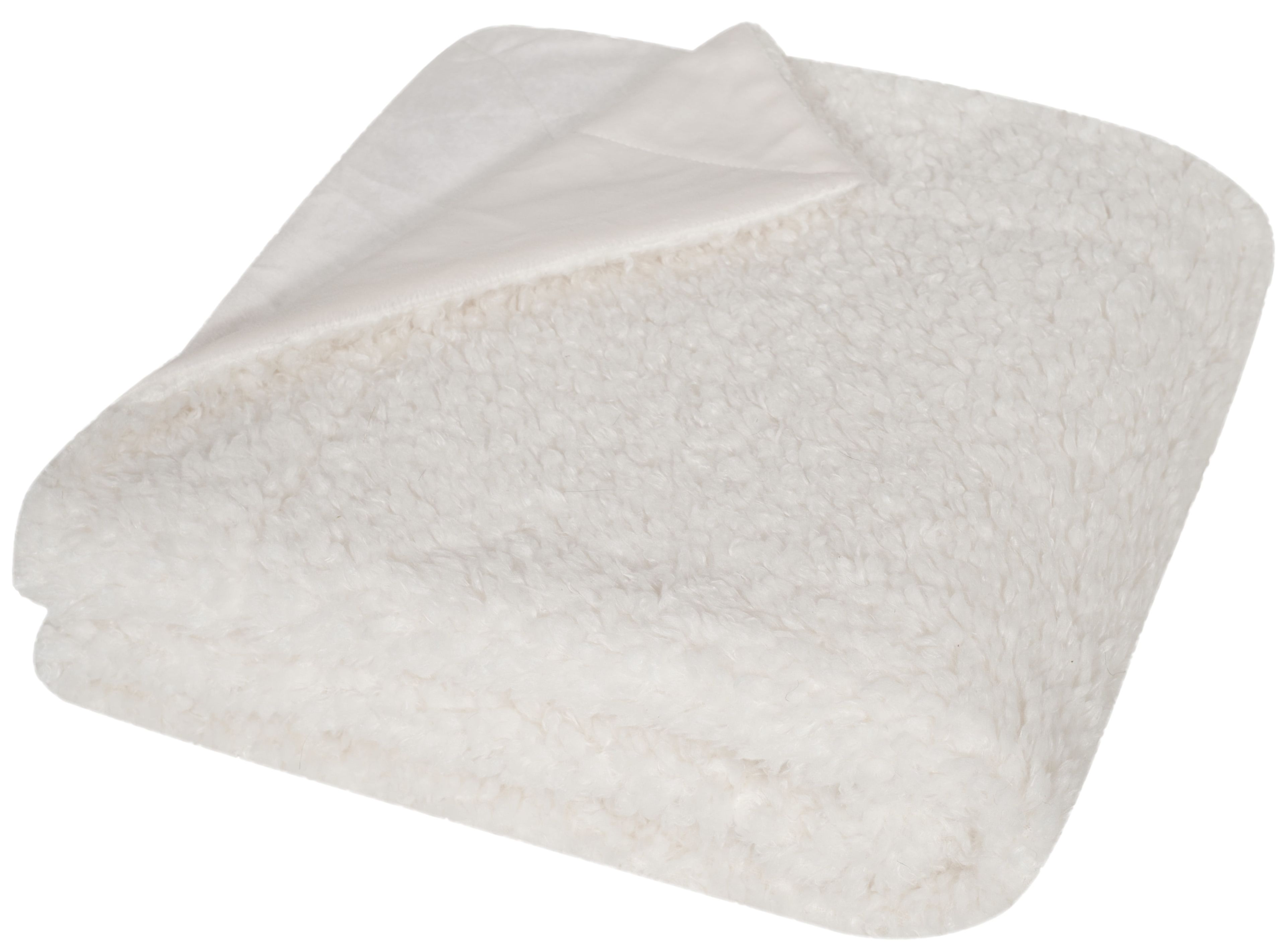 Contemporary Marshmallow White Faux Fur Throw Blanket 50" x 60"