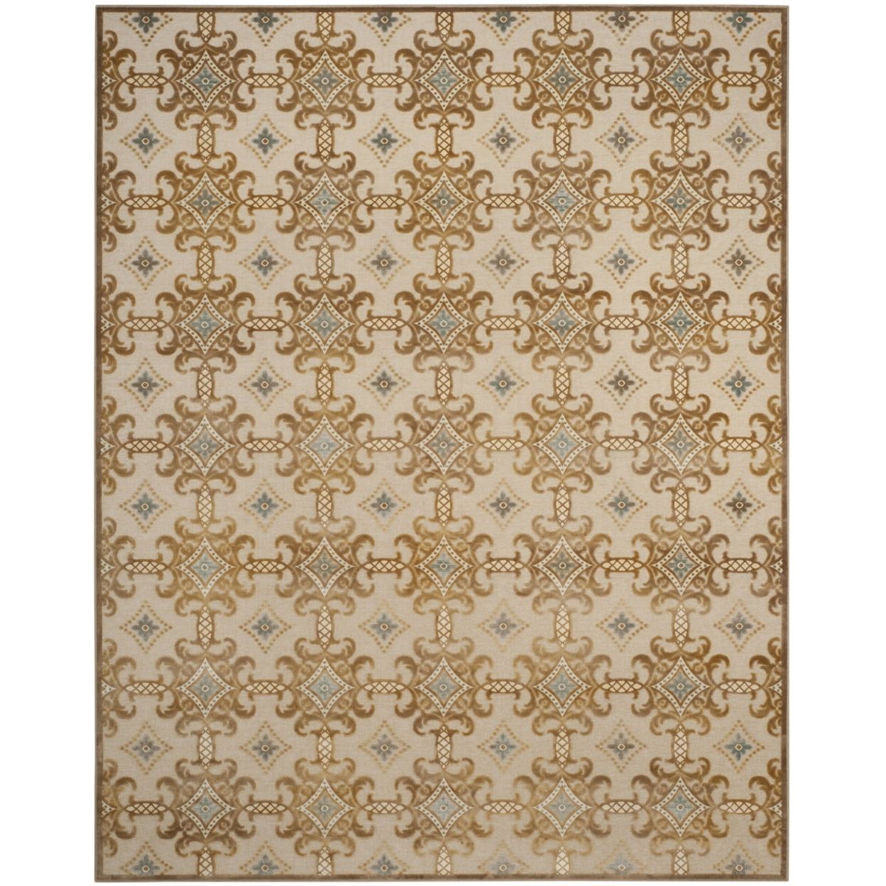 Handmade Taupe/Cream Viscose 8' x 10' Rectangular Area Rug