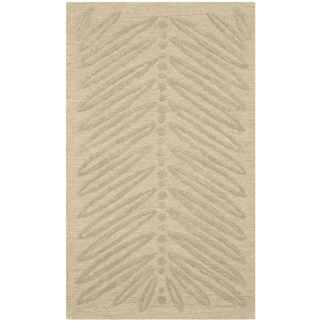 Hand-Tufted Oolong Tea Green Wool Rectangular Rug