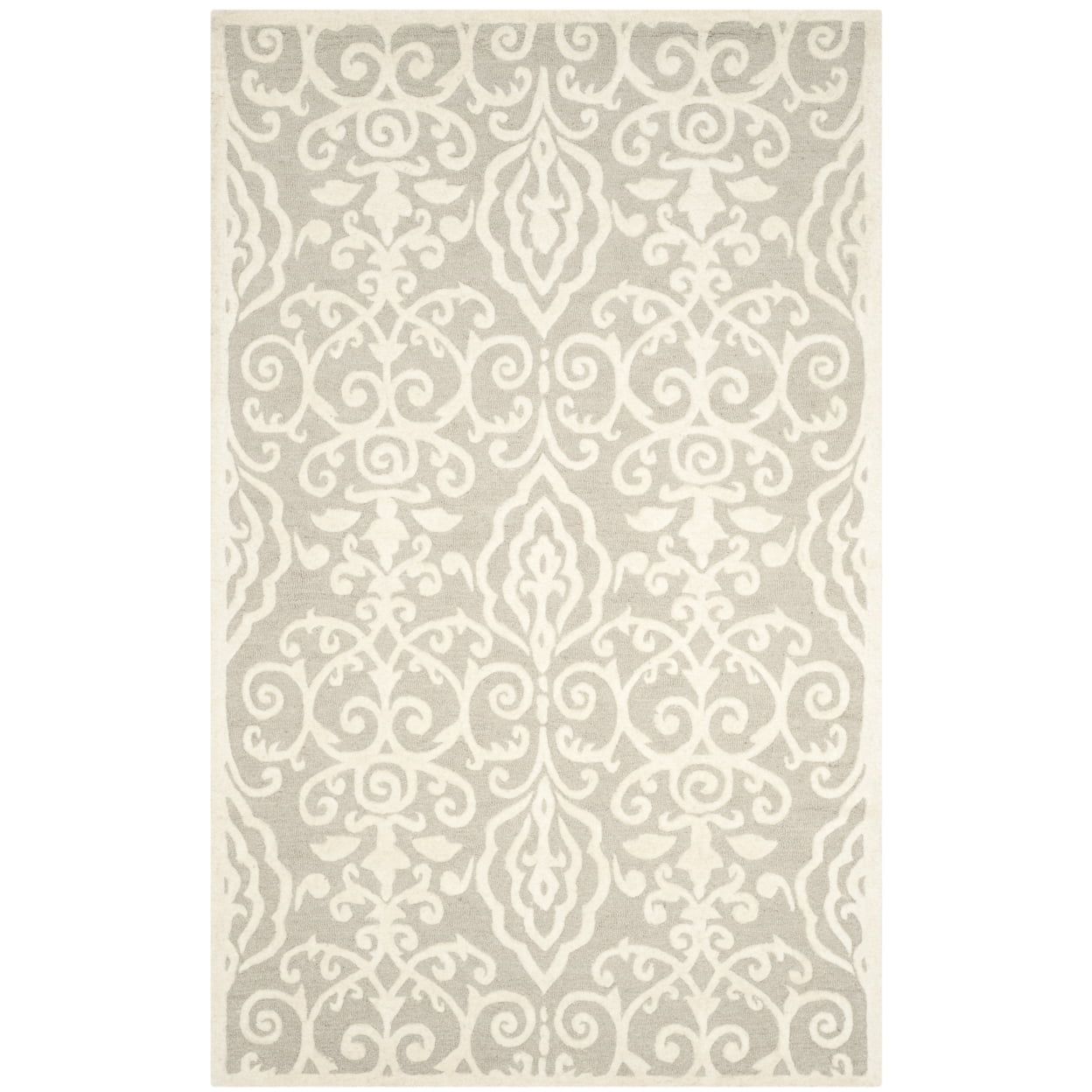 Gray Handmade Tufted Wool Square Area Rug 7' x 7'