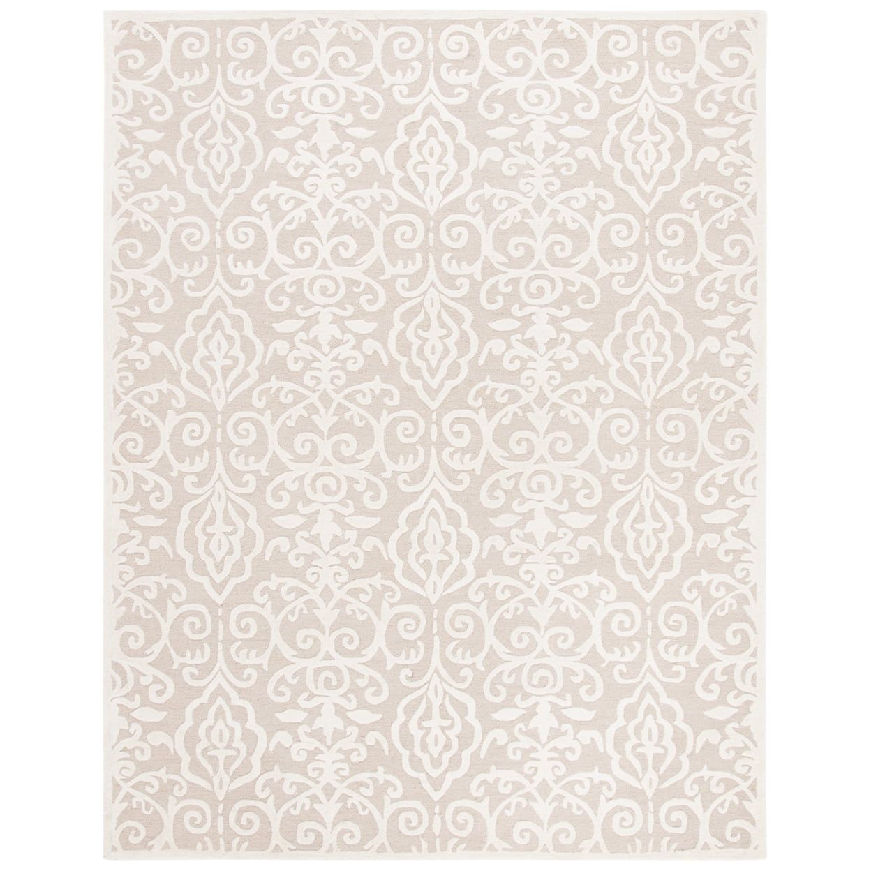 Handmade Tufted Floral Wool 8' x 10' Rectangular Rug