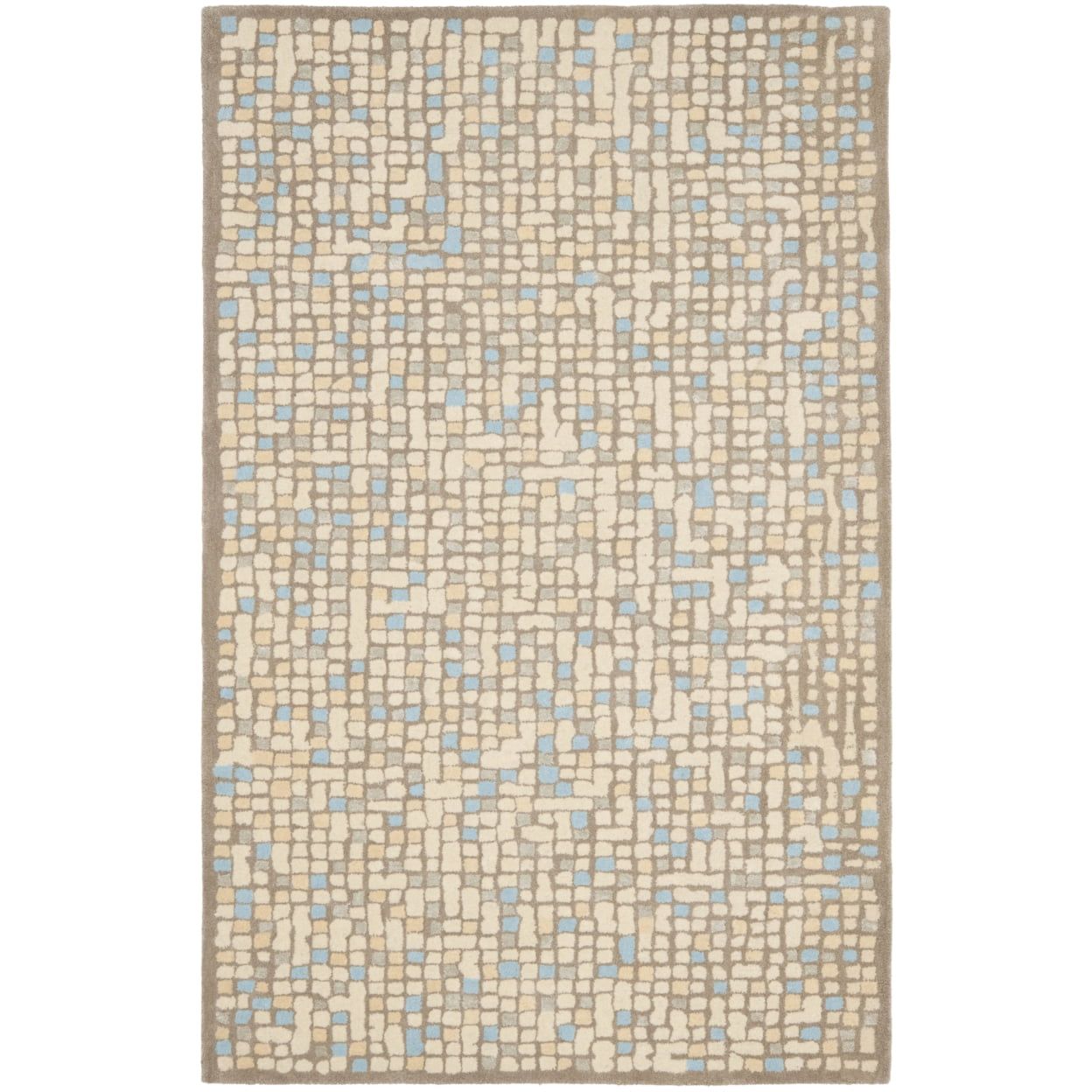 Hickory Beige Tufted Wool Rectangular Area Rug 5' x 8'