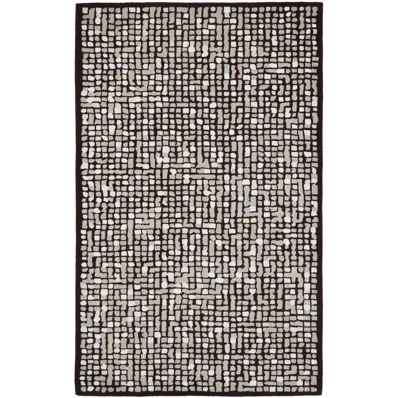 Wampum Purple Hand-Tufted Wool and Viscose Round Rug