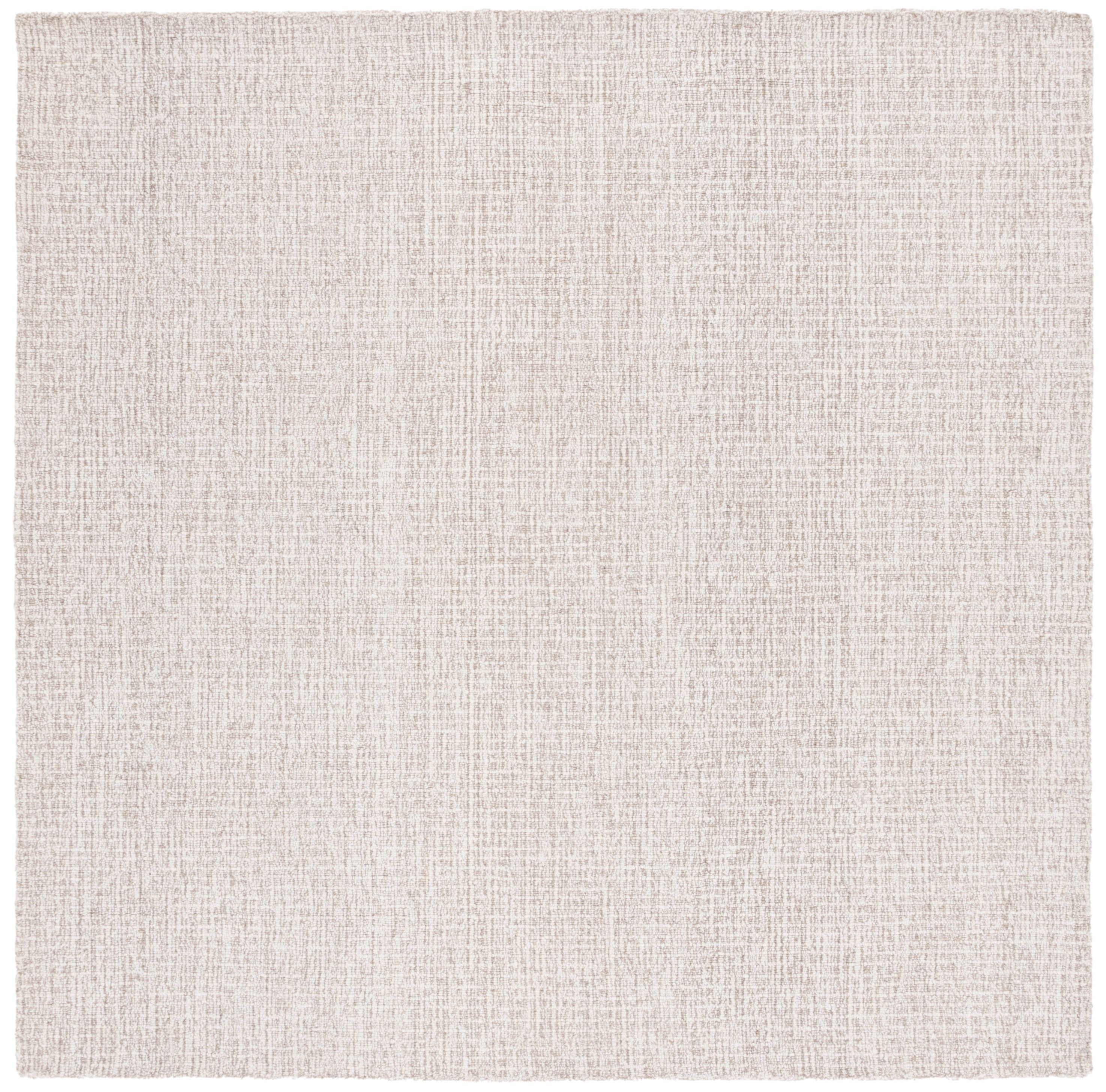 Ivory and Grey 6' x 6' Square Hand Tufted Wool Rug