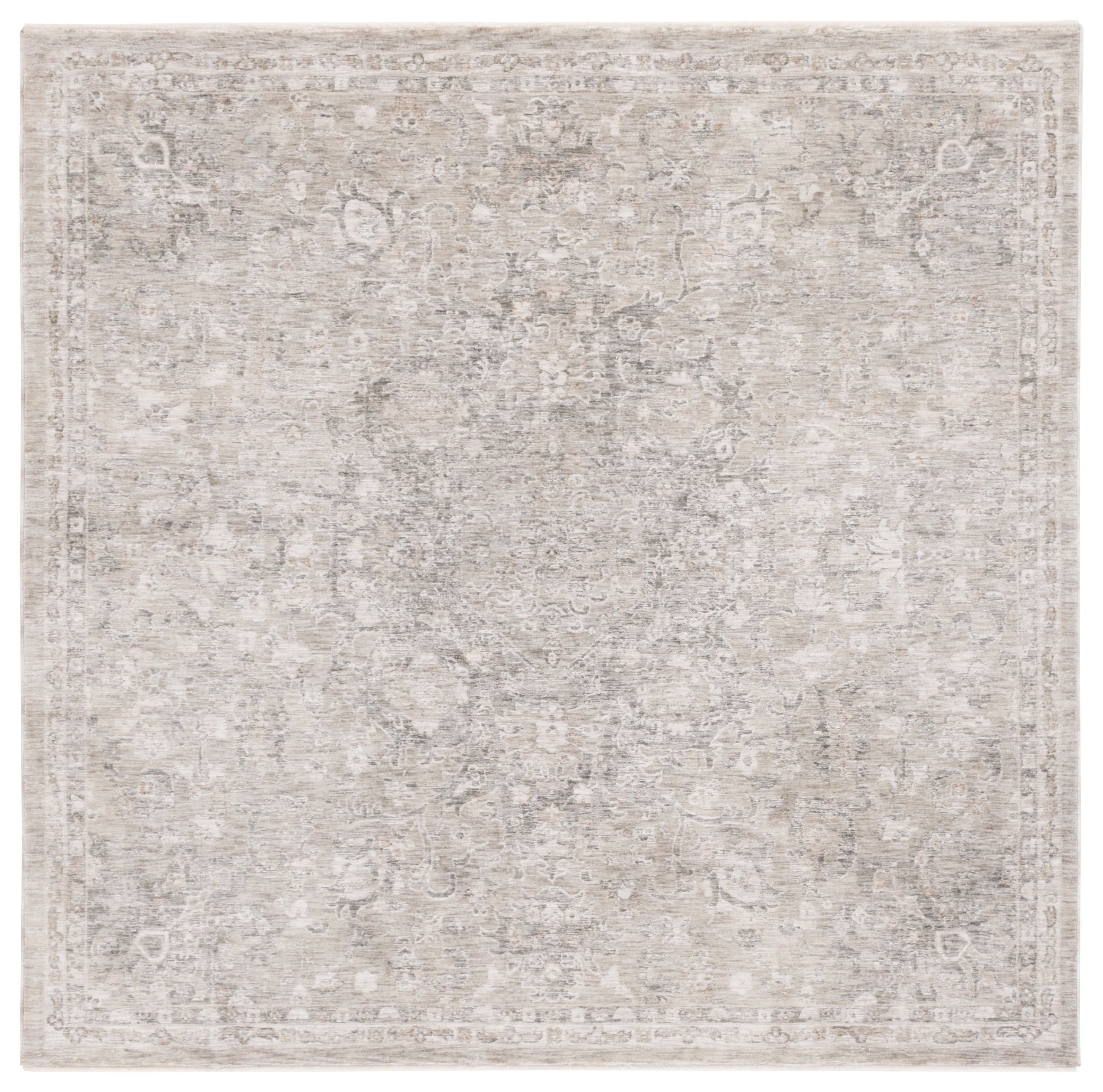 Mason 75'' Square Gray Synthetic Easy Care Area Rug