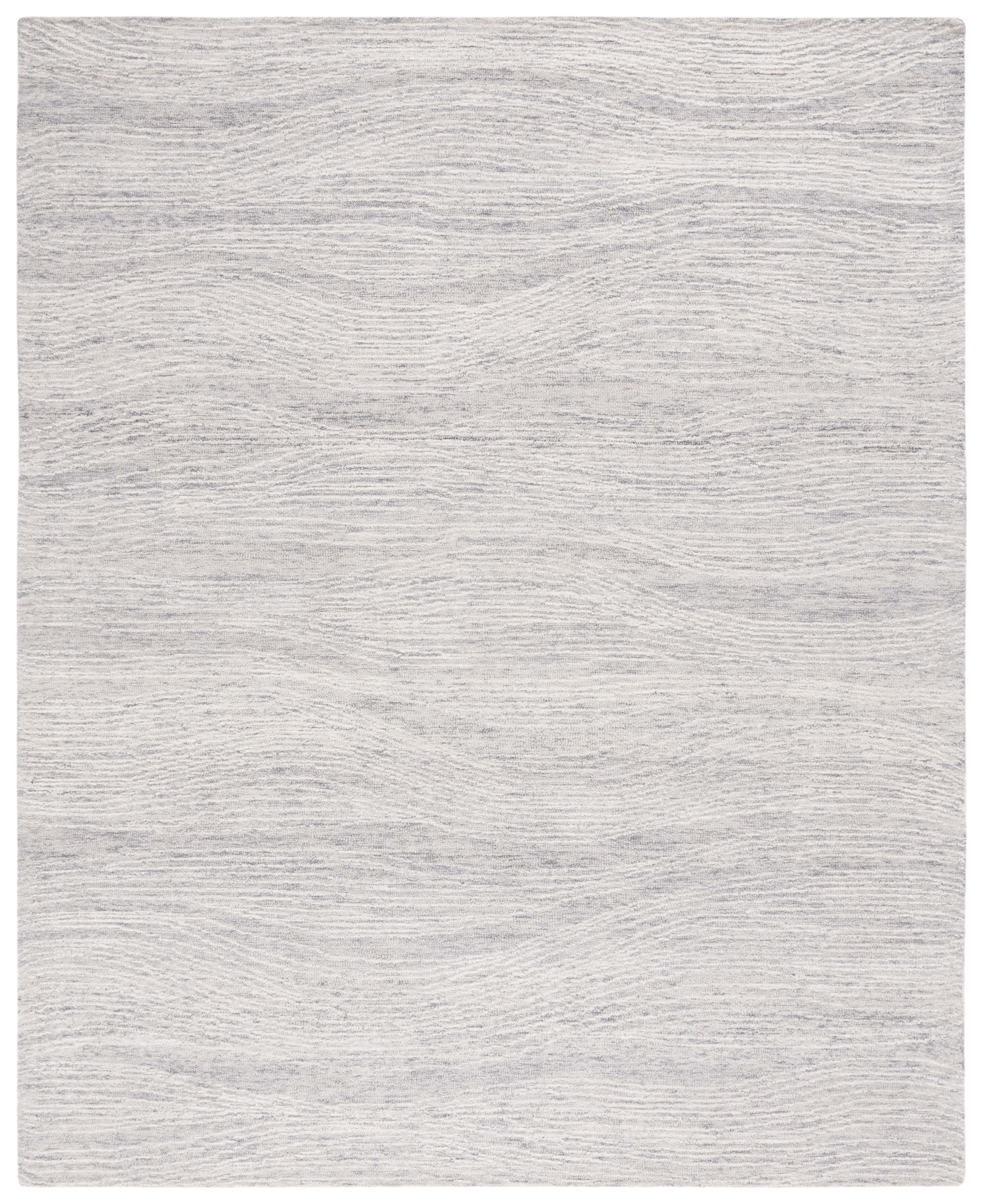 Gray Hand-Tufted Wool 8' x 10' Rectangular Area Rug