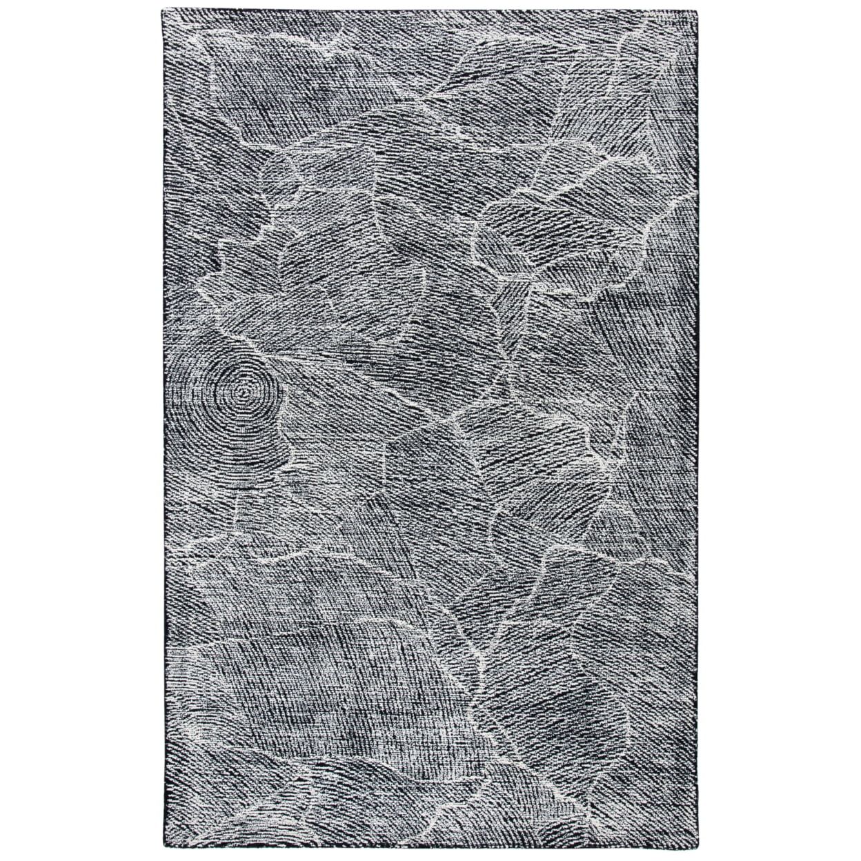 Luxury Hand-Tufted Wool Accent Rug in Bold Black - 4' x 6'