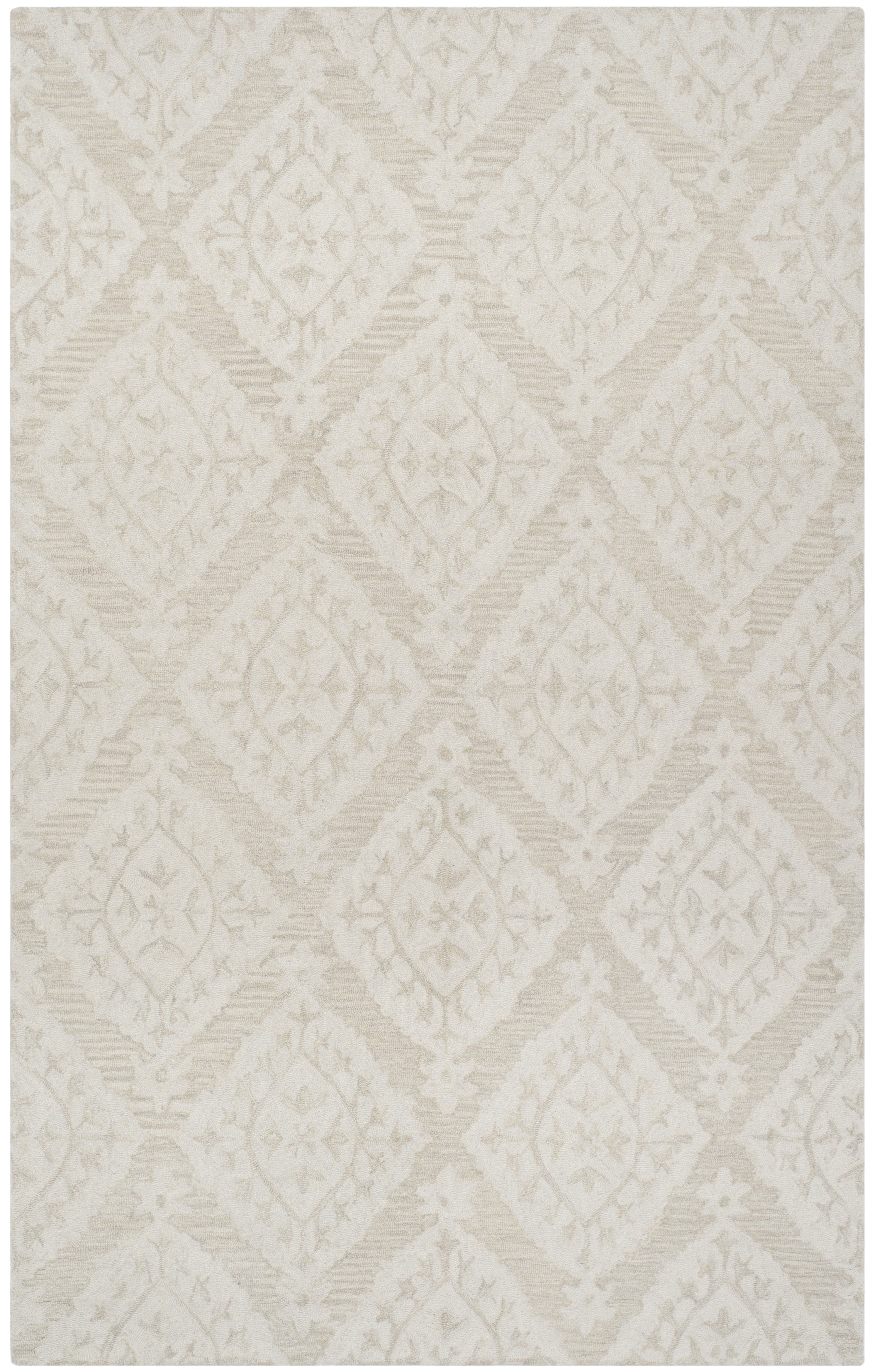 Handmade Beige Wool Tufted 8' x 10' Rectangular Rug