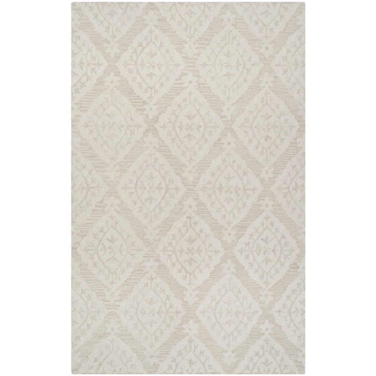 Handmade Beige Wool Tufted 8' x 10' Rectangular Rug