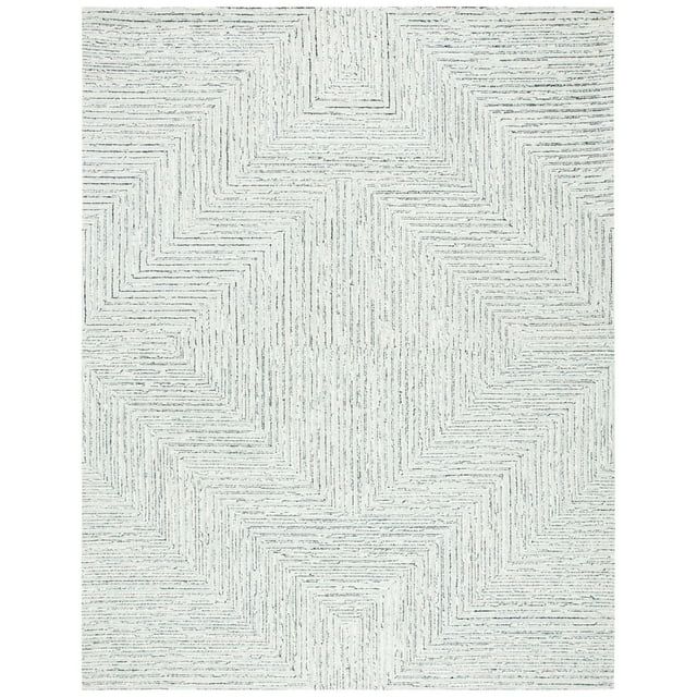 Elegant Gray Wool Hand-Tufted Accent Rug 36" x 24"