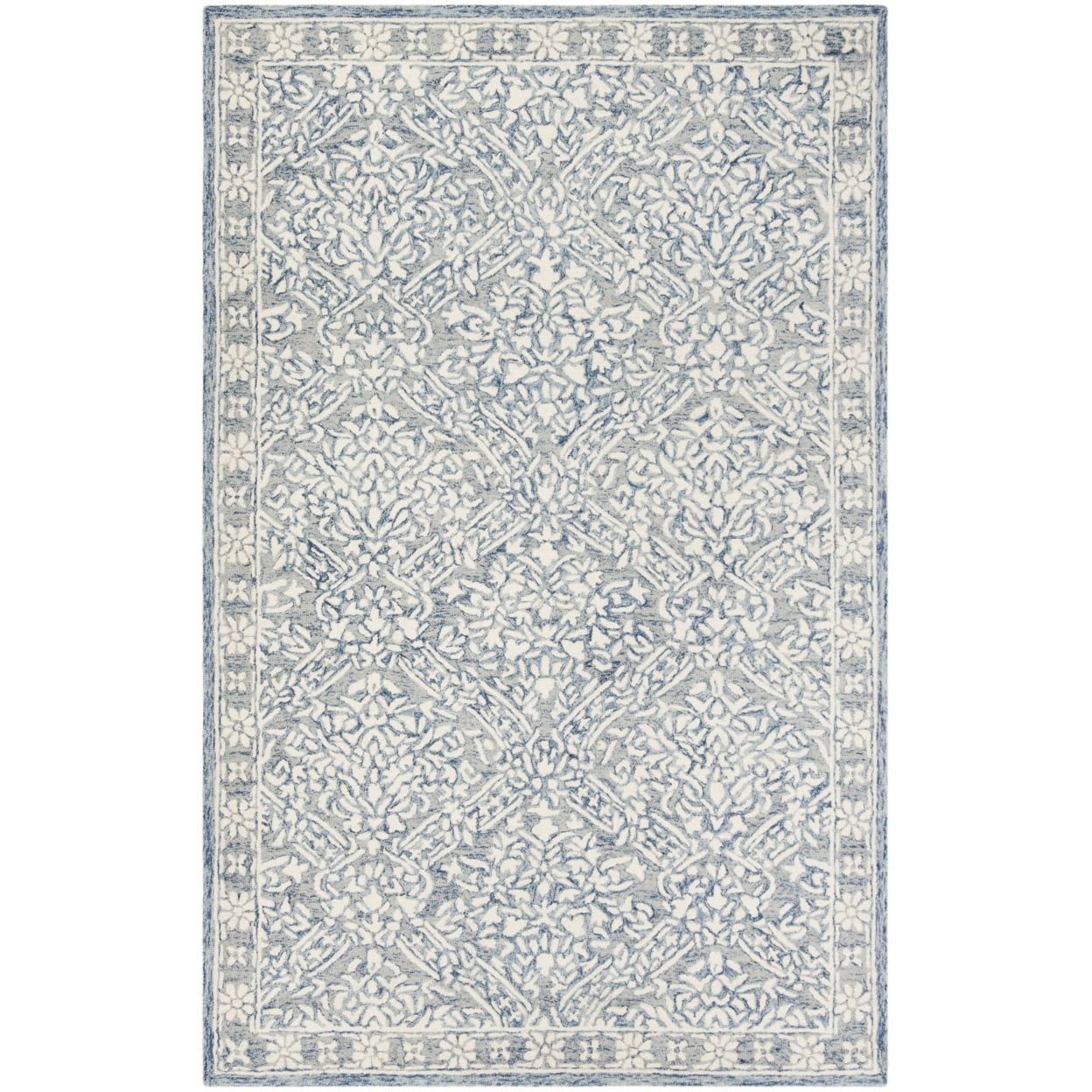 Hand-Tufted Artisan Blue Wool Rug 24" x 4"