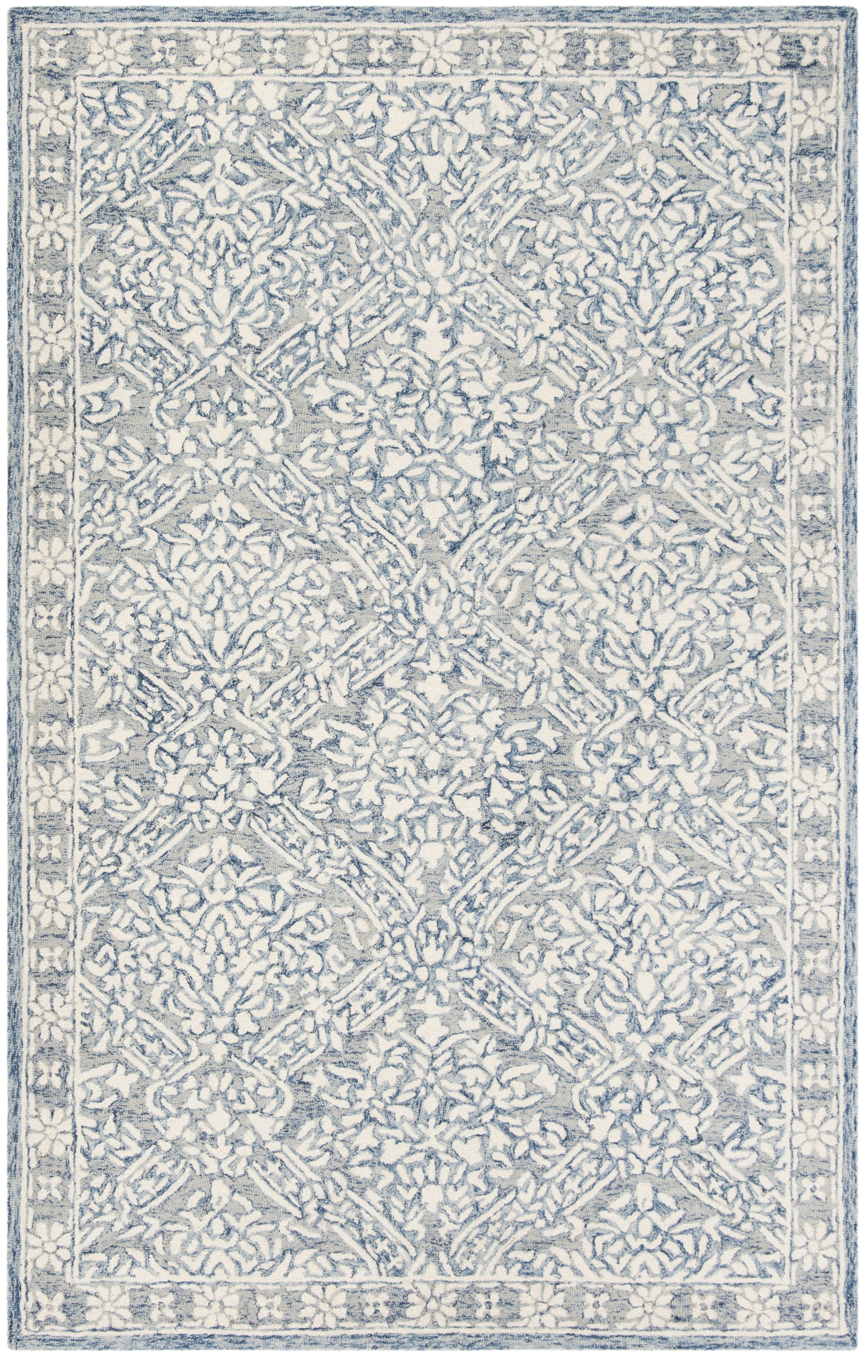 Hand-Tufted Artisan Blue Wool Rug 24" x 4"