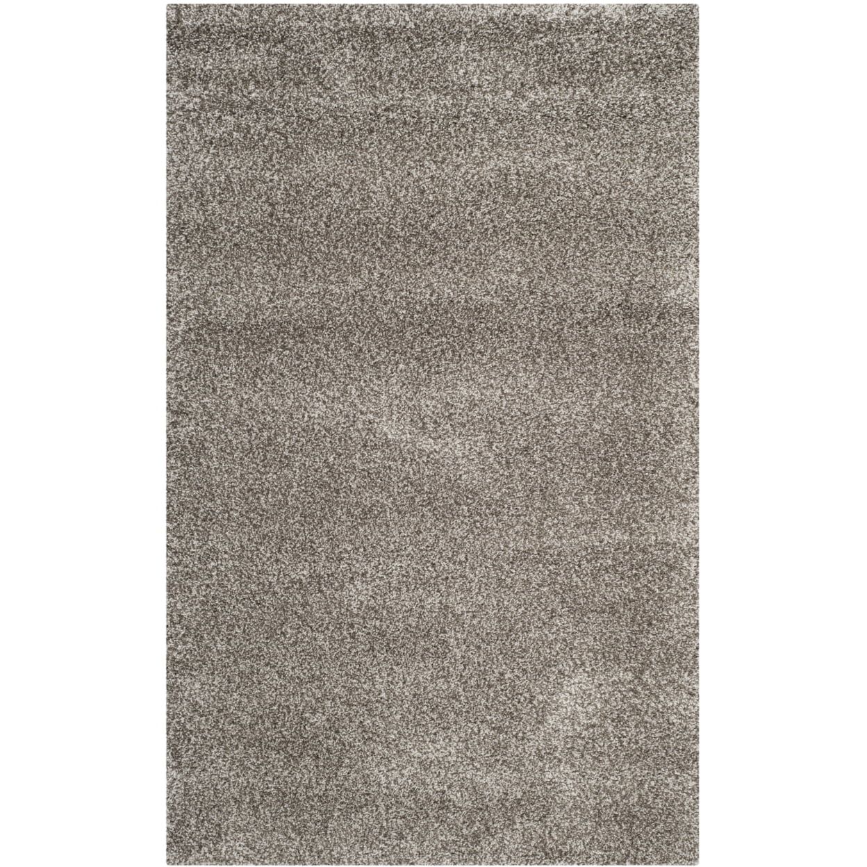 Gray Round Synthetic Shag Rug, 11' Diameter