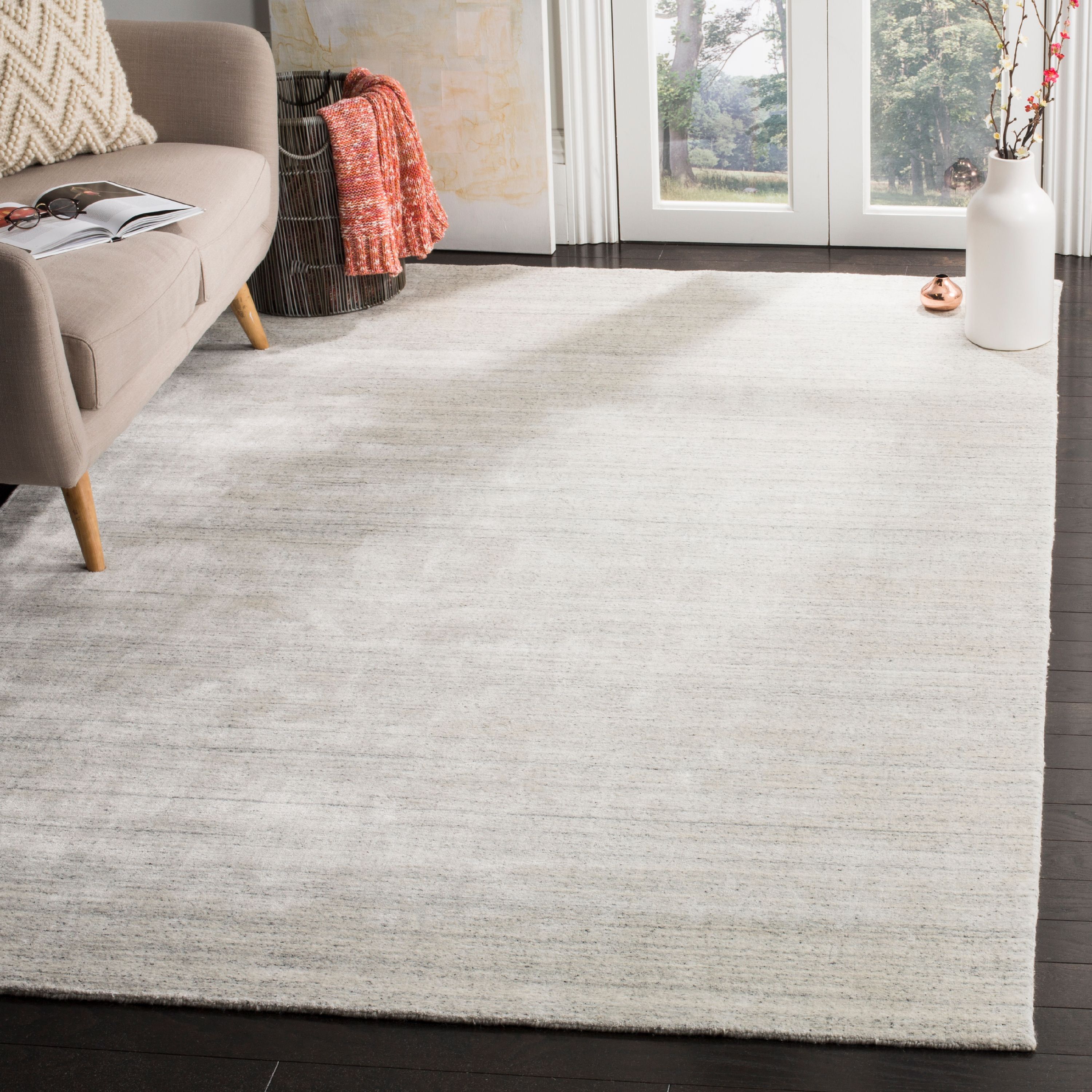 Hand-Knotted Silver Mirage 9' x 12' Wool-Blend Area Rug