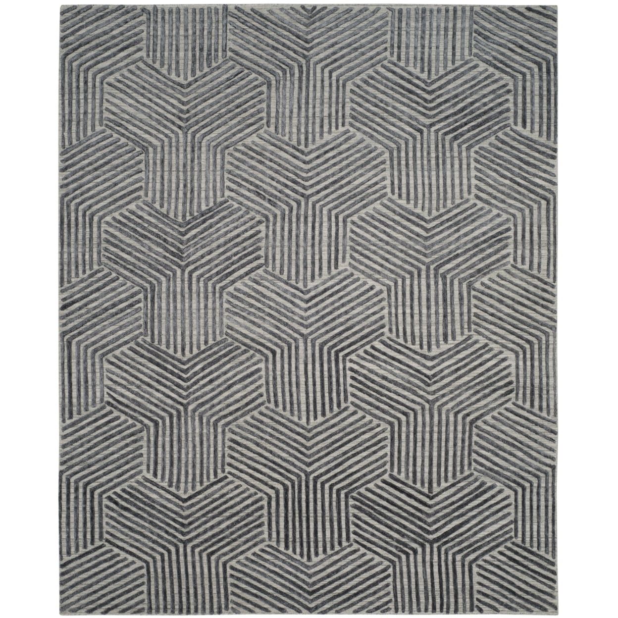Graphite Elegance 59" Hand-Knotted Viscose Area Rug
