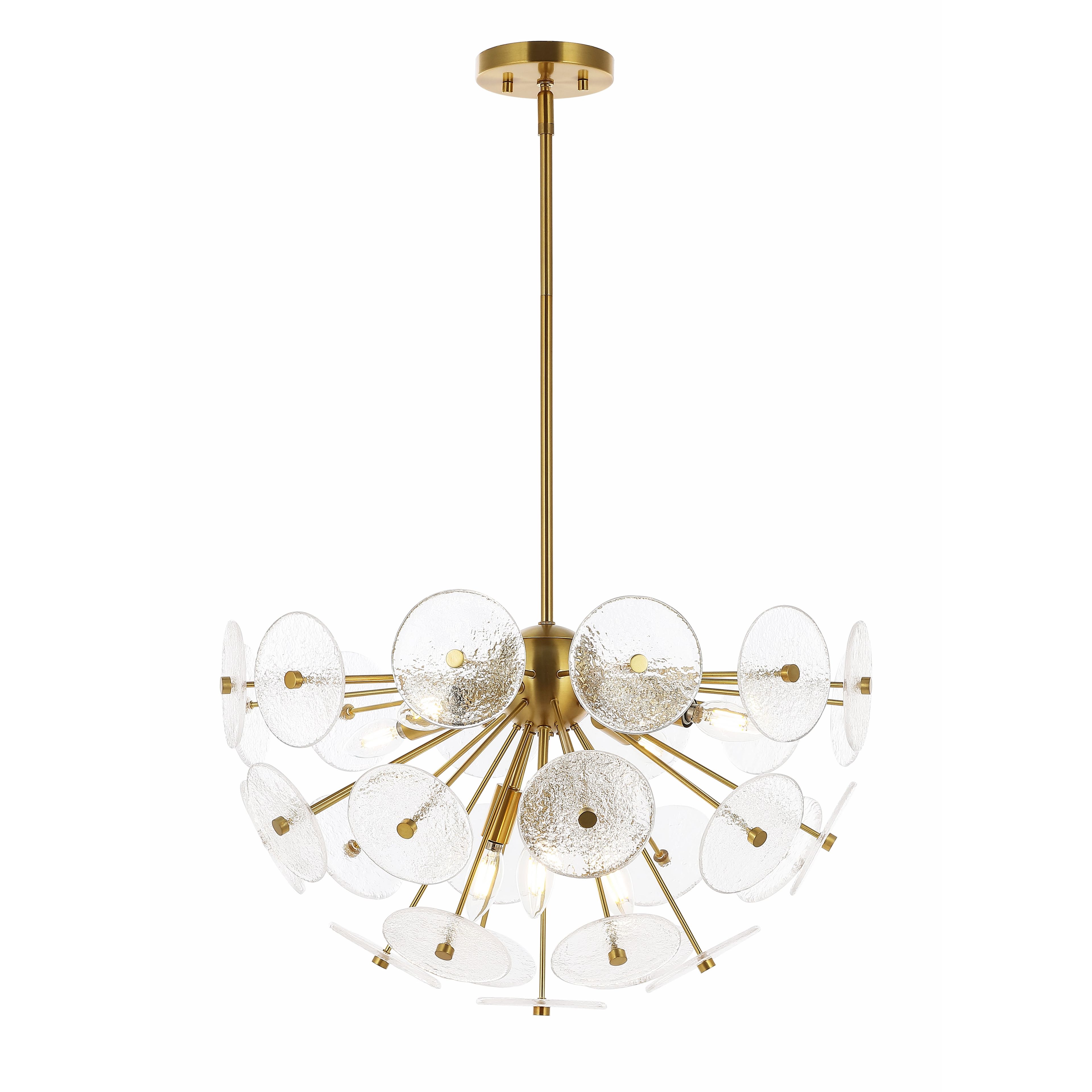 Miri 24" Brass and Glass 6-Light LED Pendant