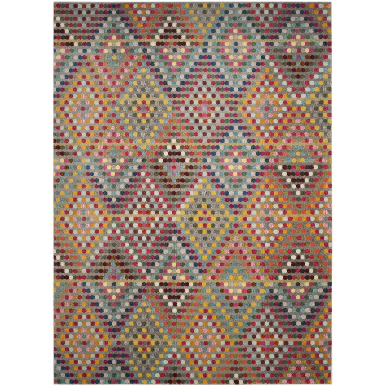 Vibrant Multicolor Geometric Synthetic Rectangular Area Rug 4' x 5'7"