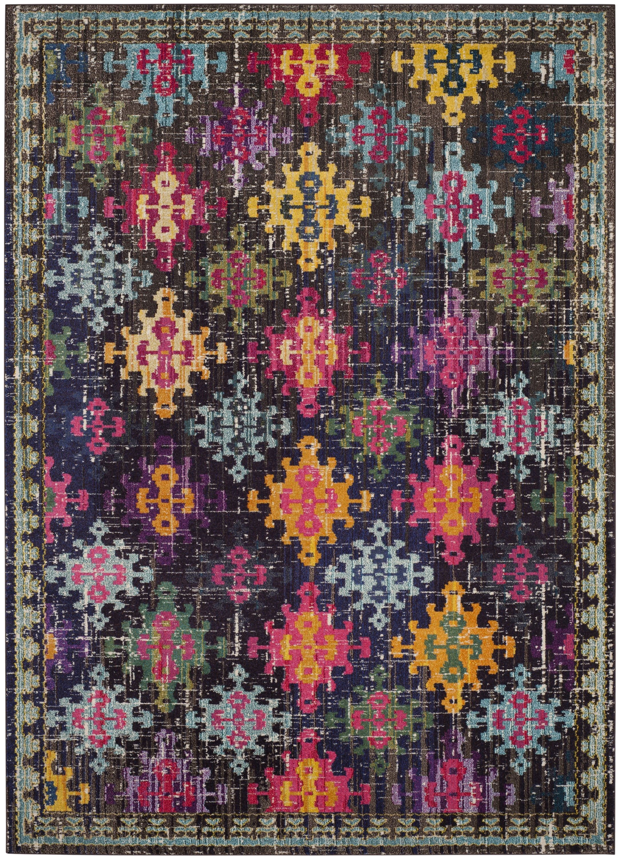 Monaco Multicolor Synthetic Bohemian 9' x 12' Area Rug