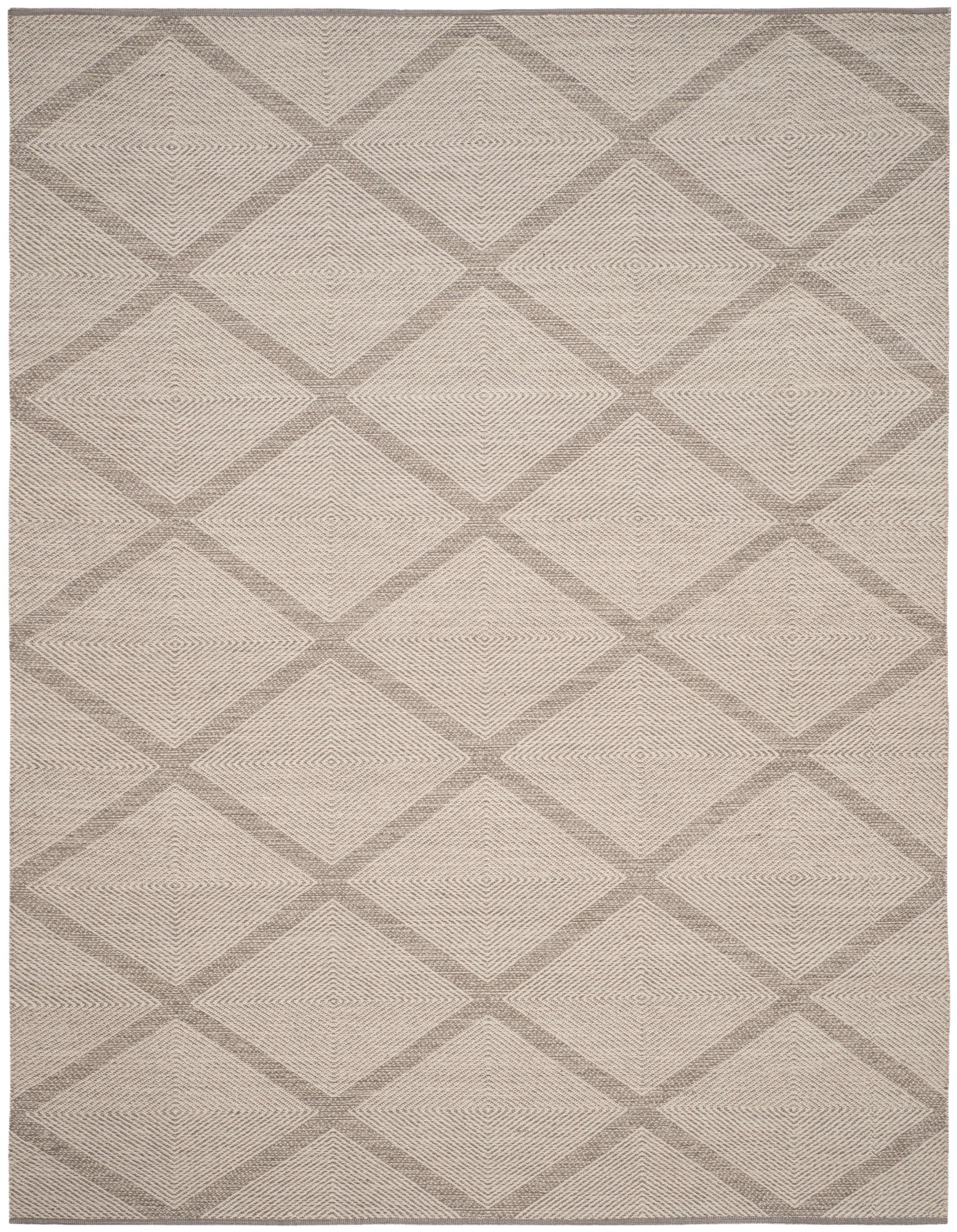 Gray Cotton Handmade Flat Woven 10' x 14' Rug