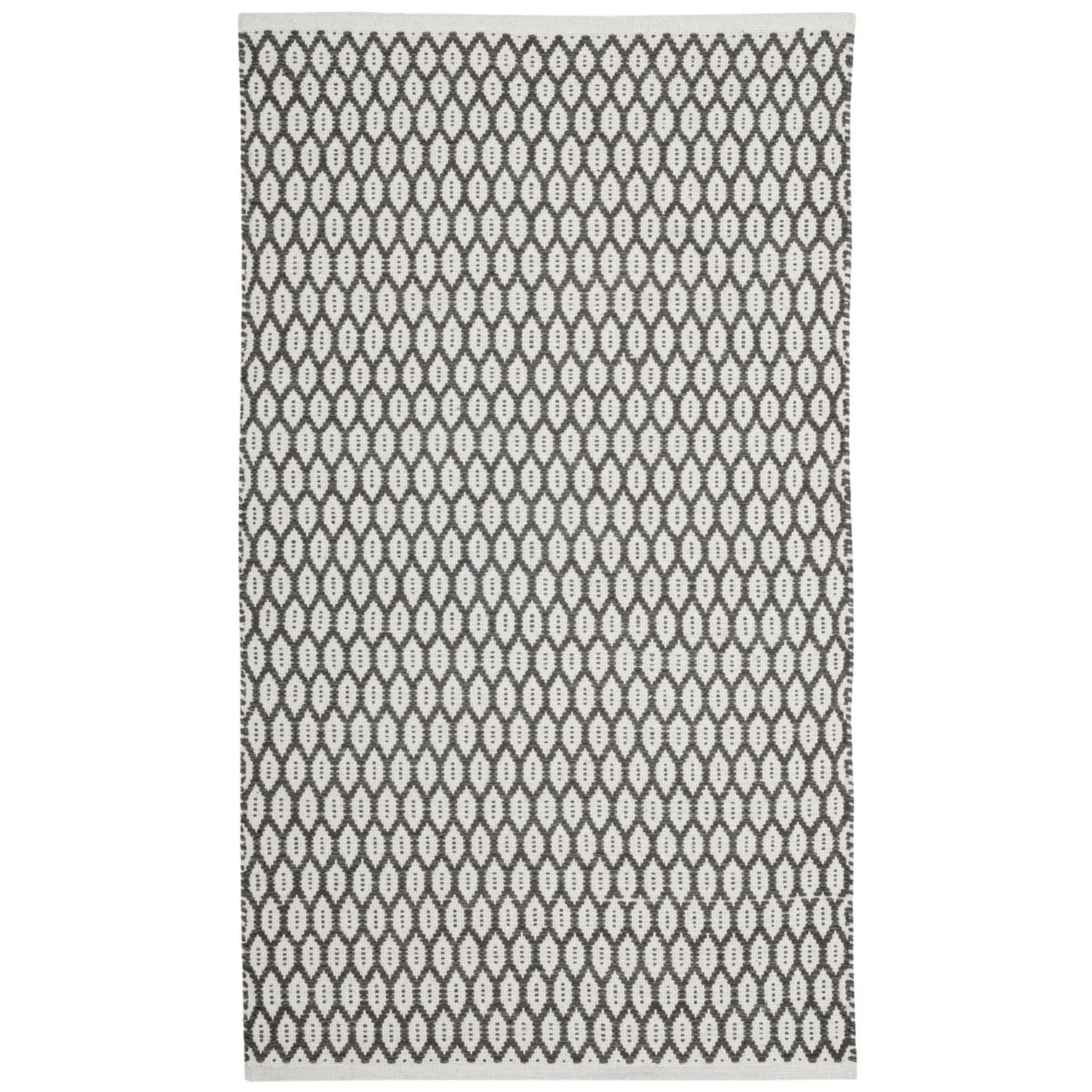 Charcoal & Ivory Handmade Wool-Cotton Blend 8' x 10' Area Rug