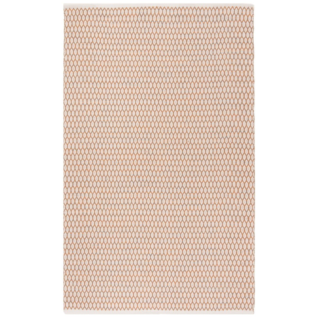Ivory Geometric 8' x 10' Handwoven Cotton Area Rug