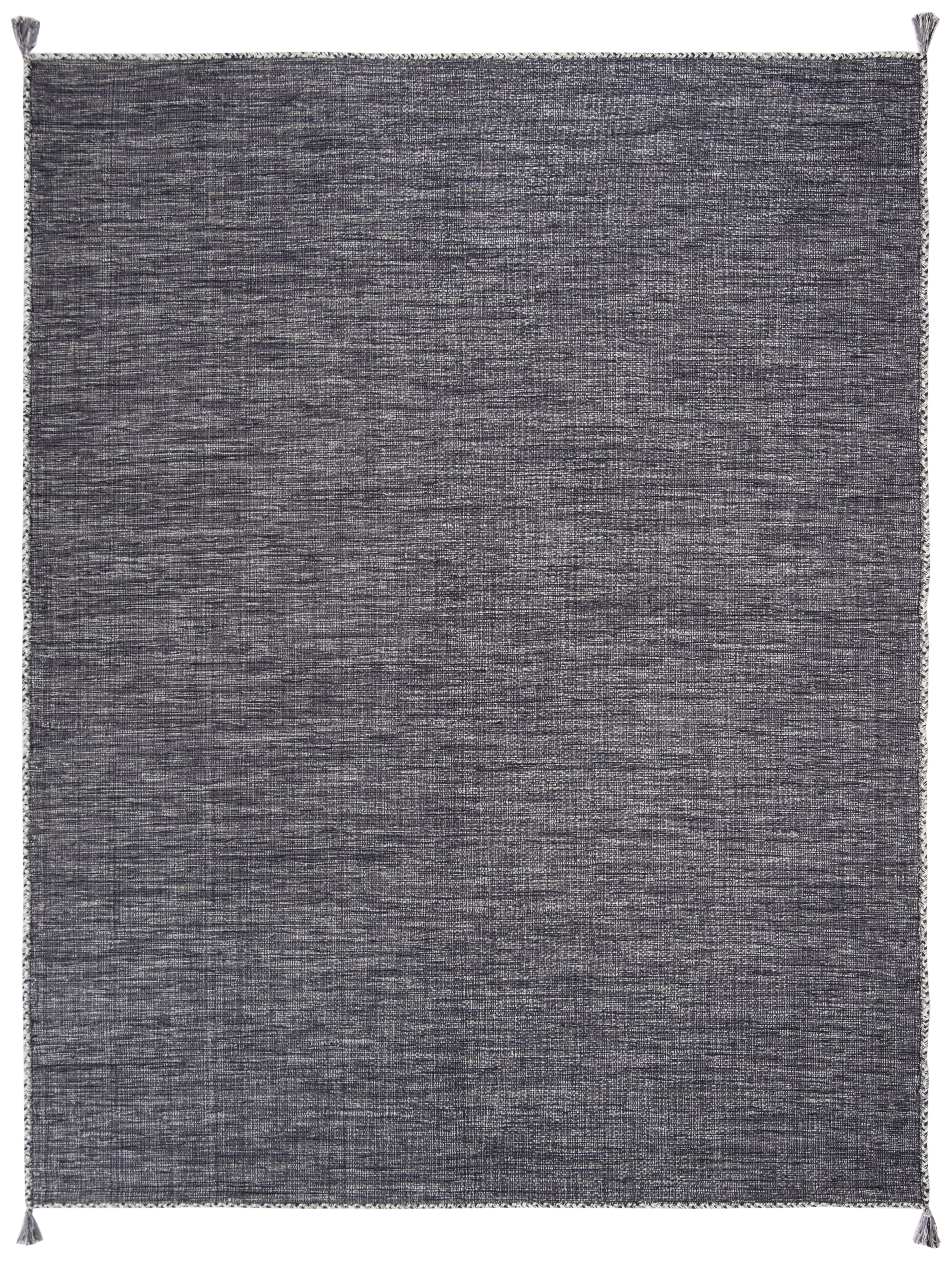 Montauk Grey and Black Handmade Cotton 9' x 12' Area Rug