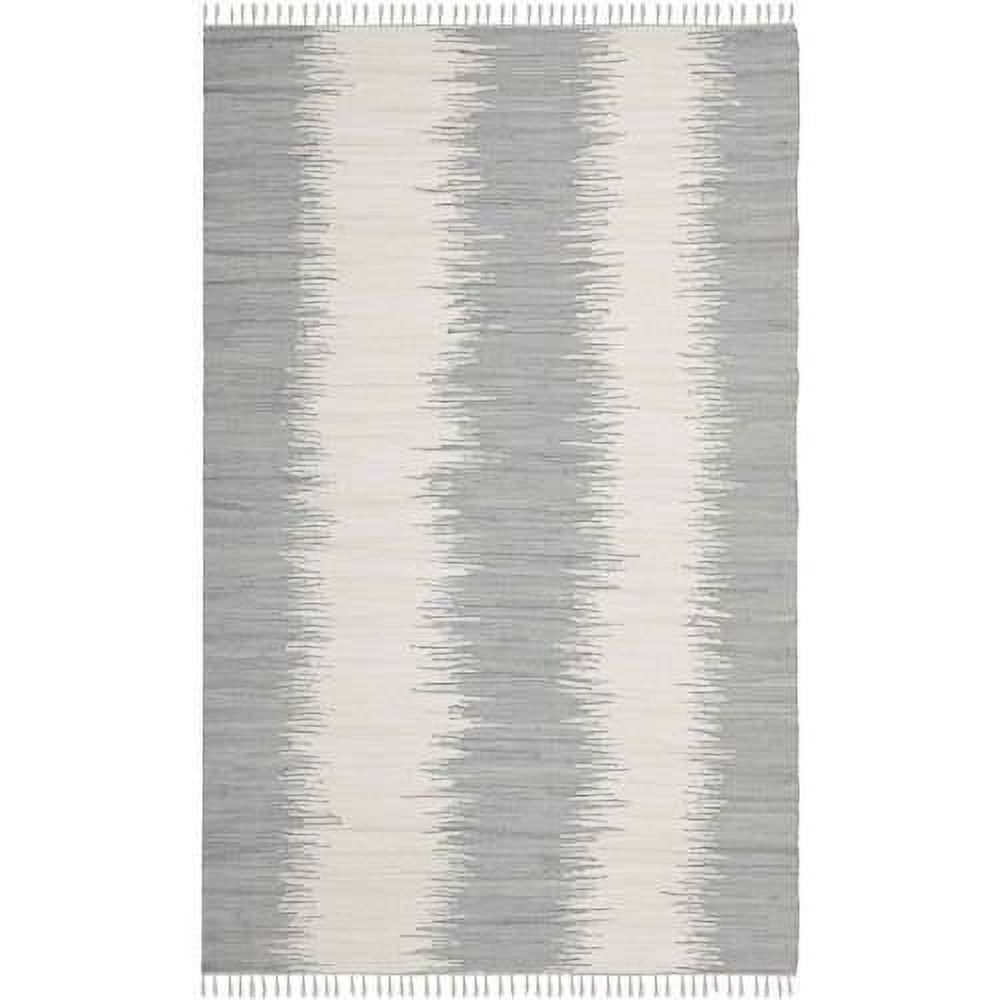 Montauk Gray and White Cotton Flat Woven Area Rug