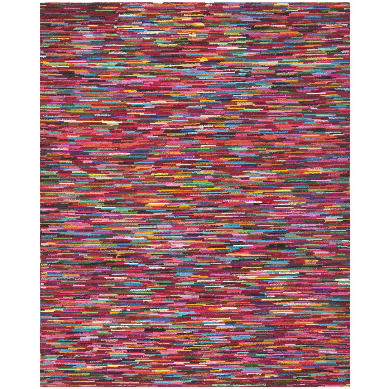 Hand-Tufted Pink and Multicolor Cotton Runner Rug
