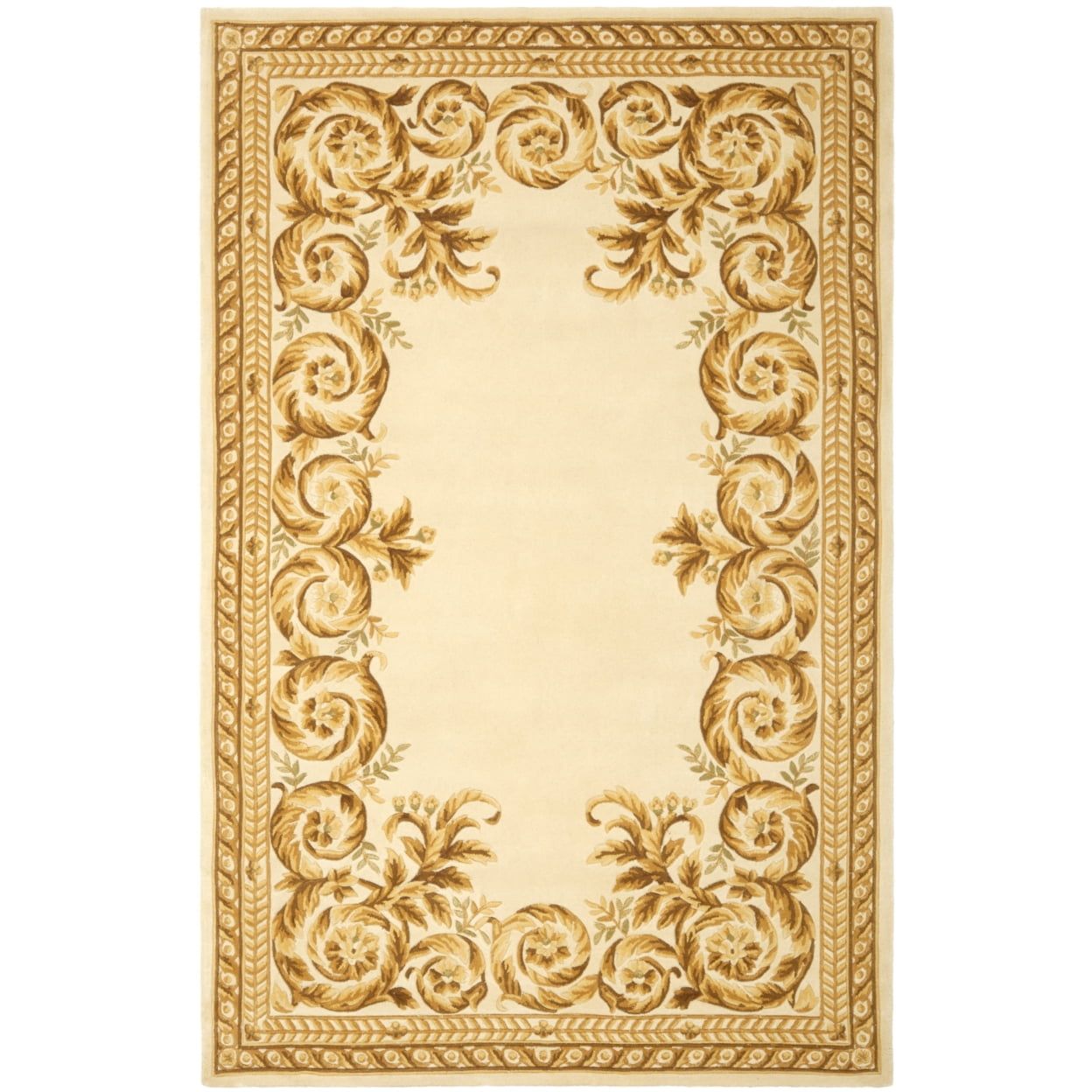 Ivory Elegance Hand-Tufted Wool Rectangular Rug, 4' x 6'