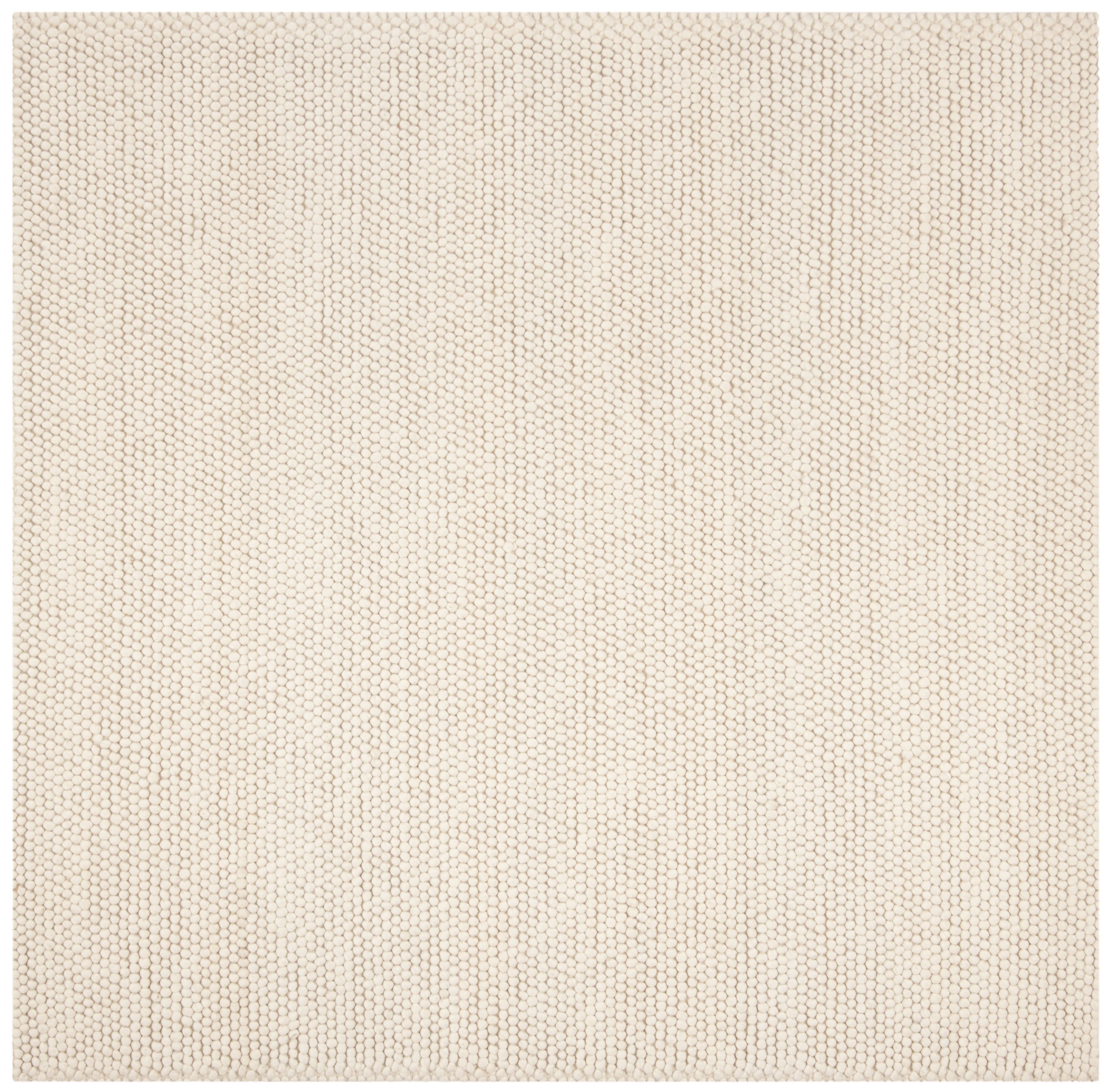 Ivory Hand-Tufted Wool Square Area Rug, 10' x 10'