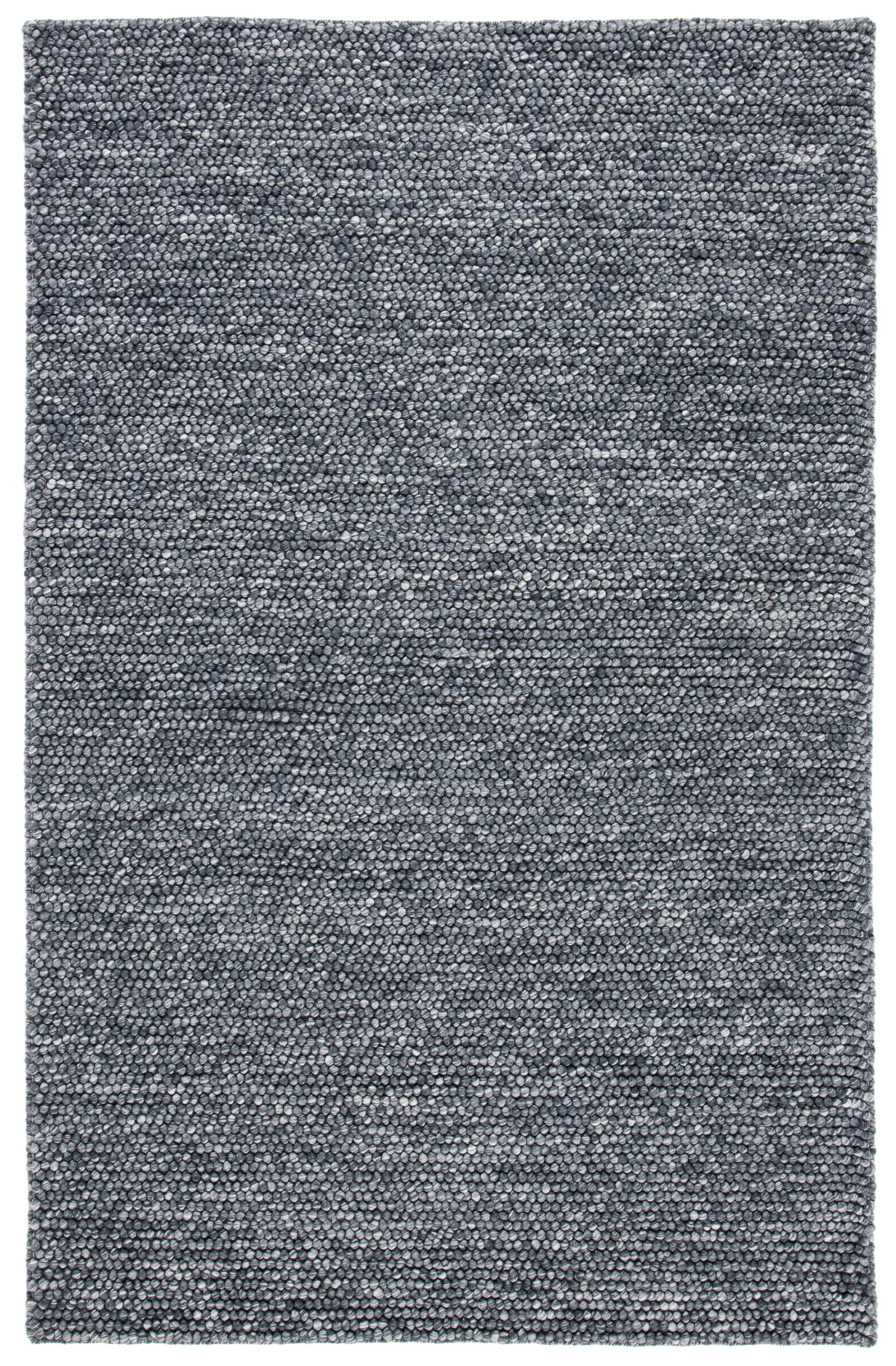 Handmade Dark Grey Wool Geometric Area Rug, 2'3" x 4'