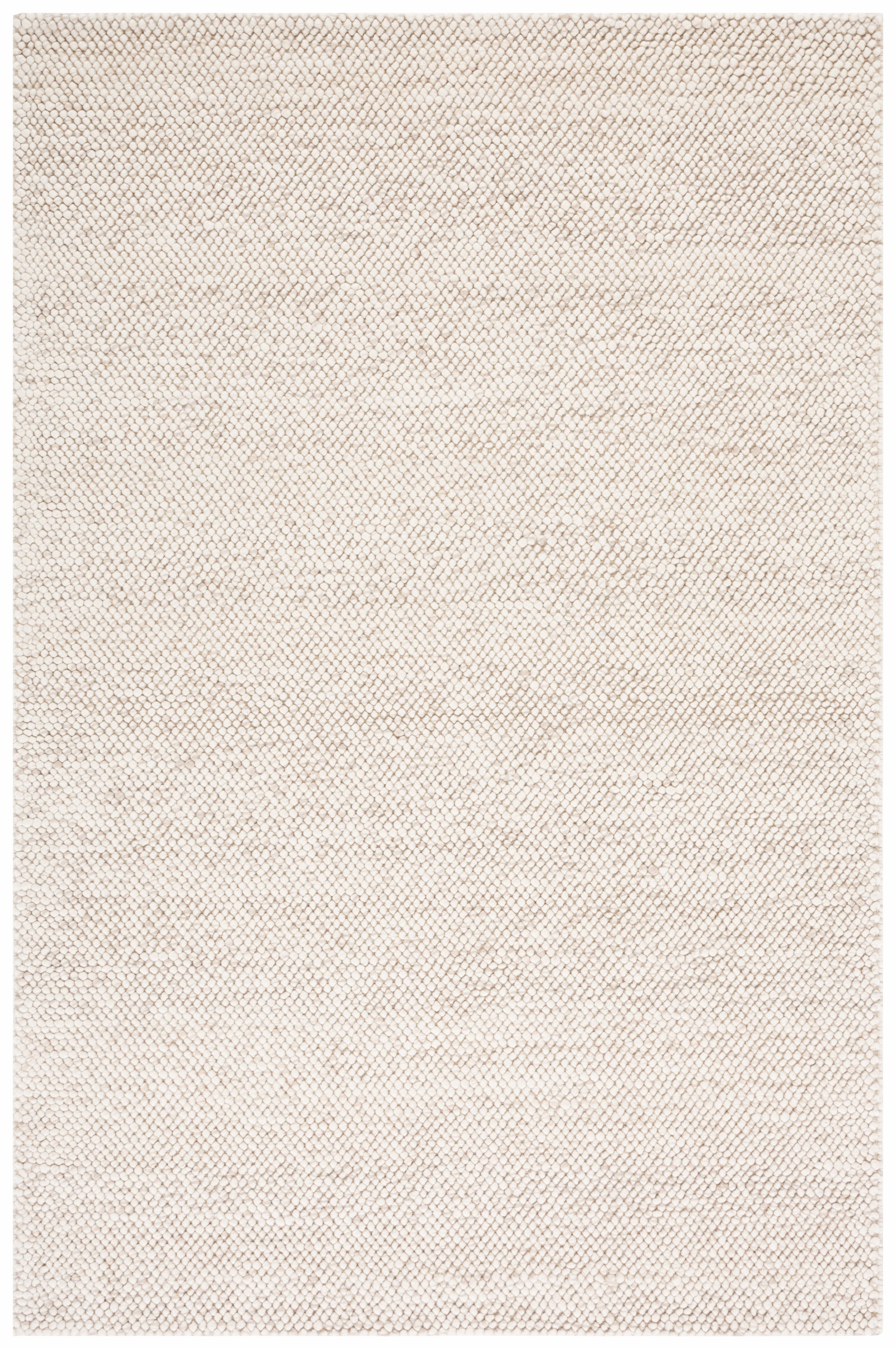 Beige and Ivory Hand-Tufted Wool Area Rug, 5' x 8'