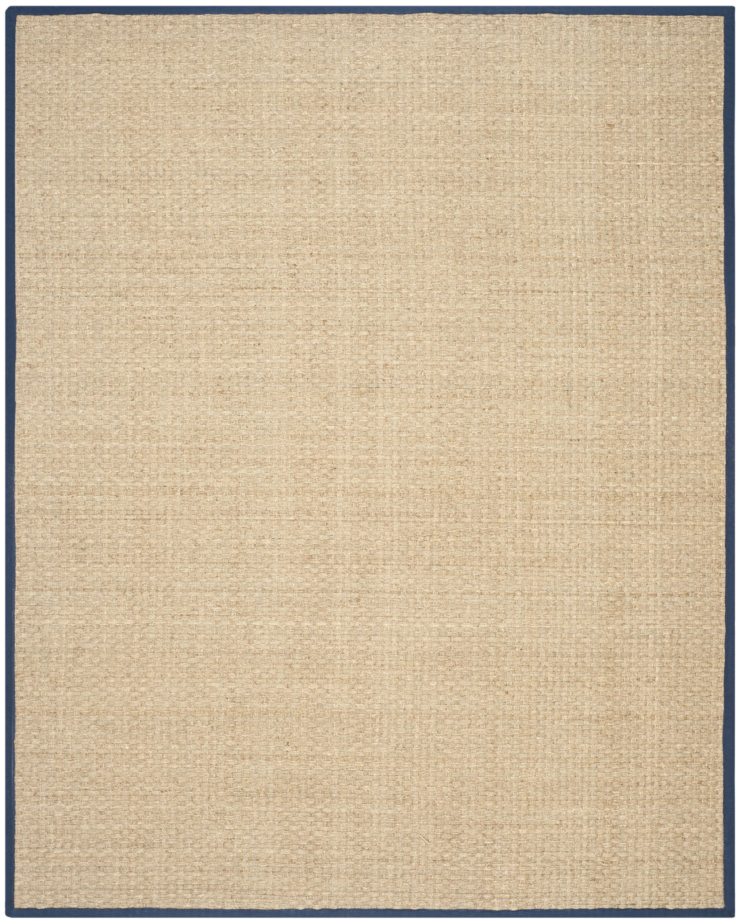 Cotton-Trim Natural & Blue Flat Woven Area Rug, 9' x 12'