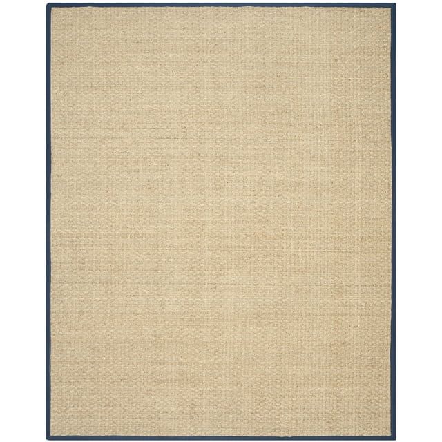 Cotton-Trim Natural & Blue Flat Woven Area Rug, 9' x 12'