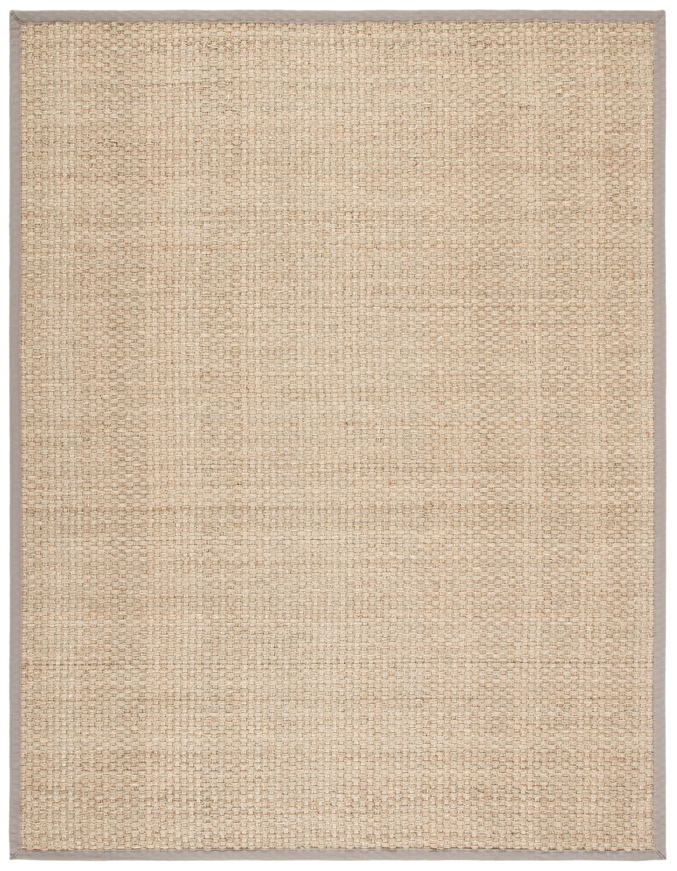 Natural and Grey Seagrass Border Area Rug, 11' x 15'