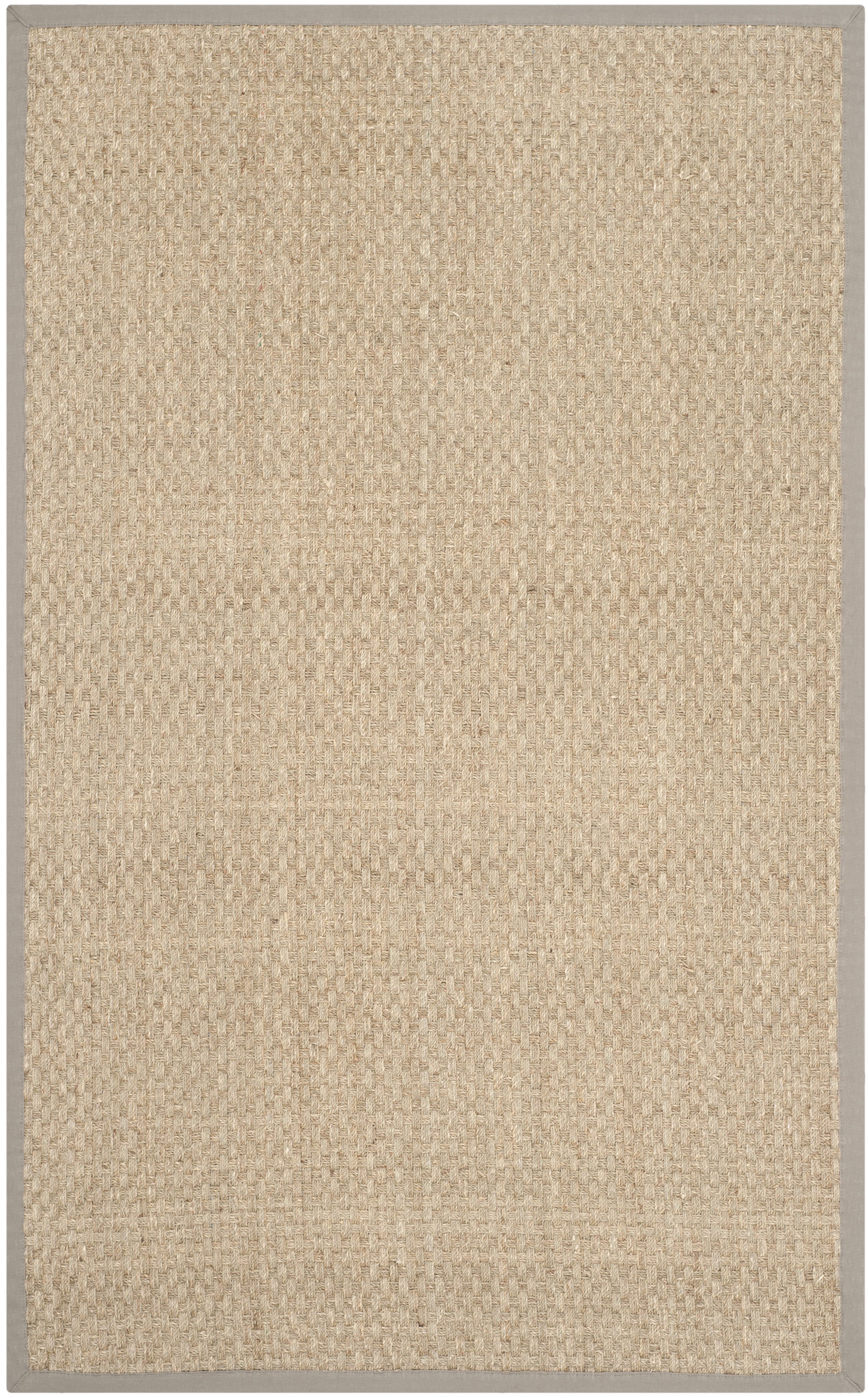 Natural Fiber Sisal and Seagrass Area Rug in Natural/Grey, 3' x 5'