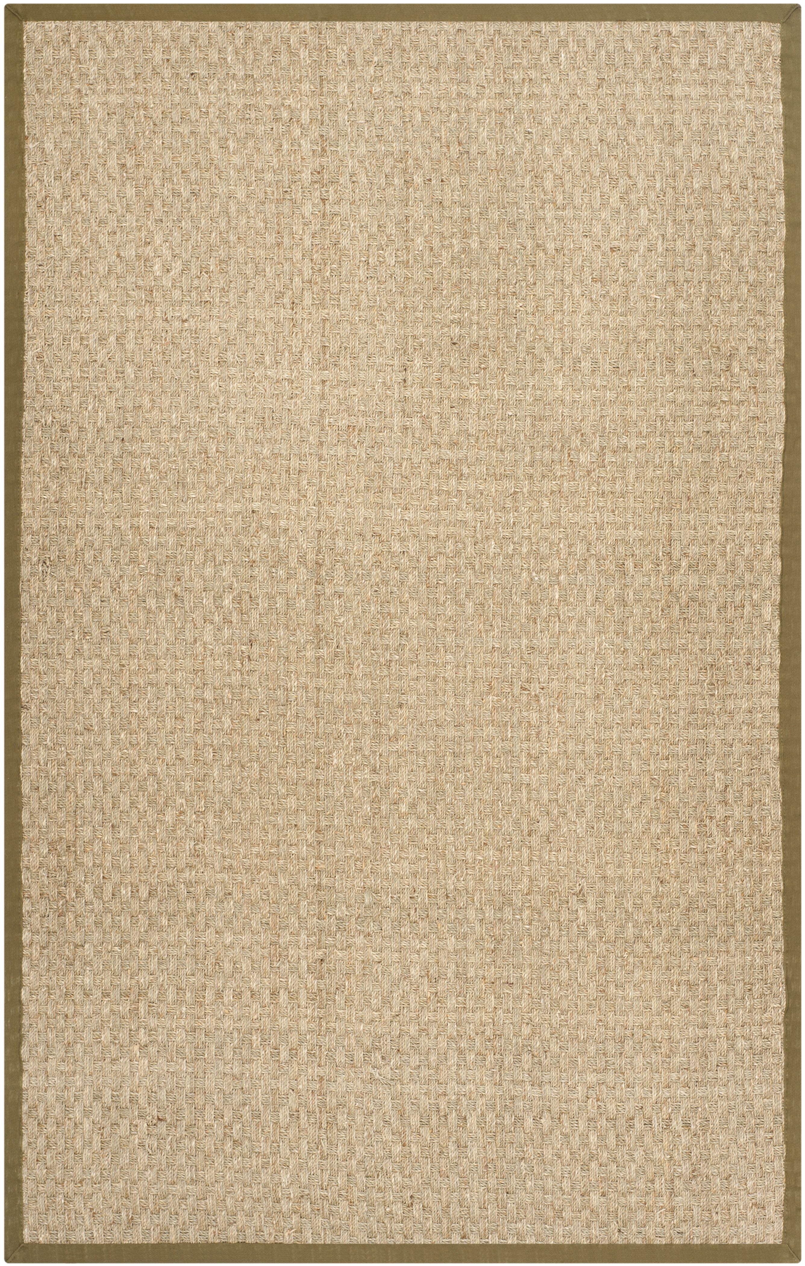 Coastal Charm Natural & Olive Cotton-Trimmed 6' x 9' Area Rug