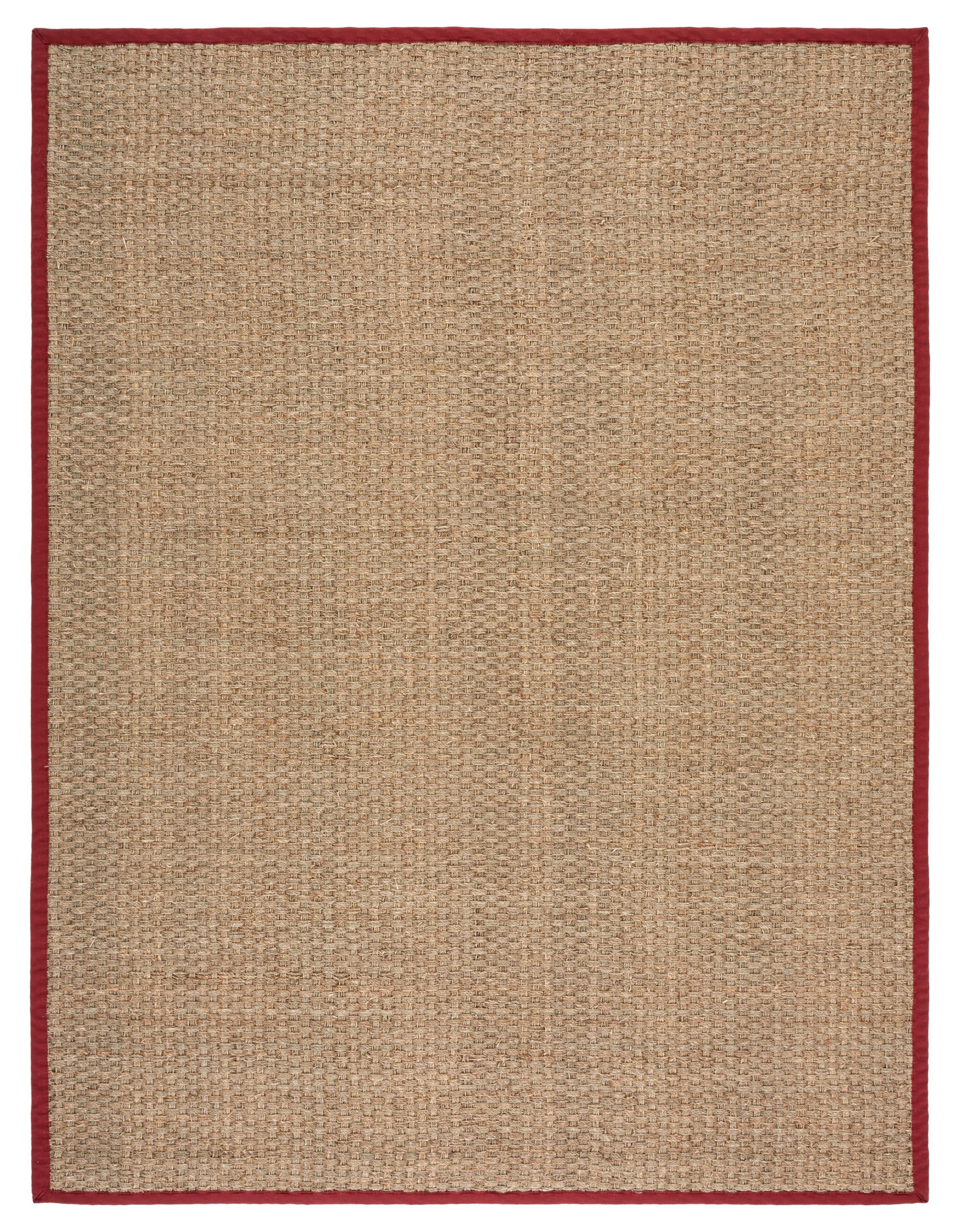 Natural Red Flat Woven Wool Cotton Area Rug, 9' x 12'