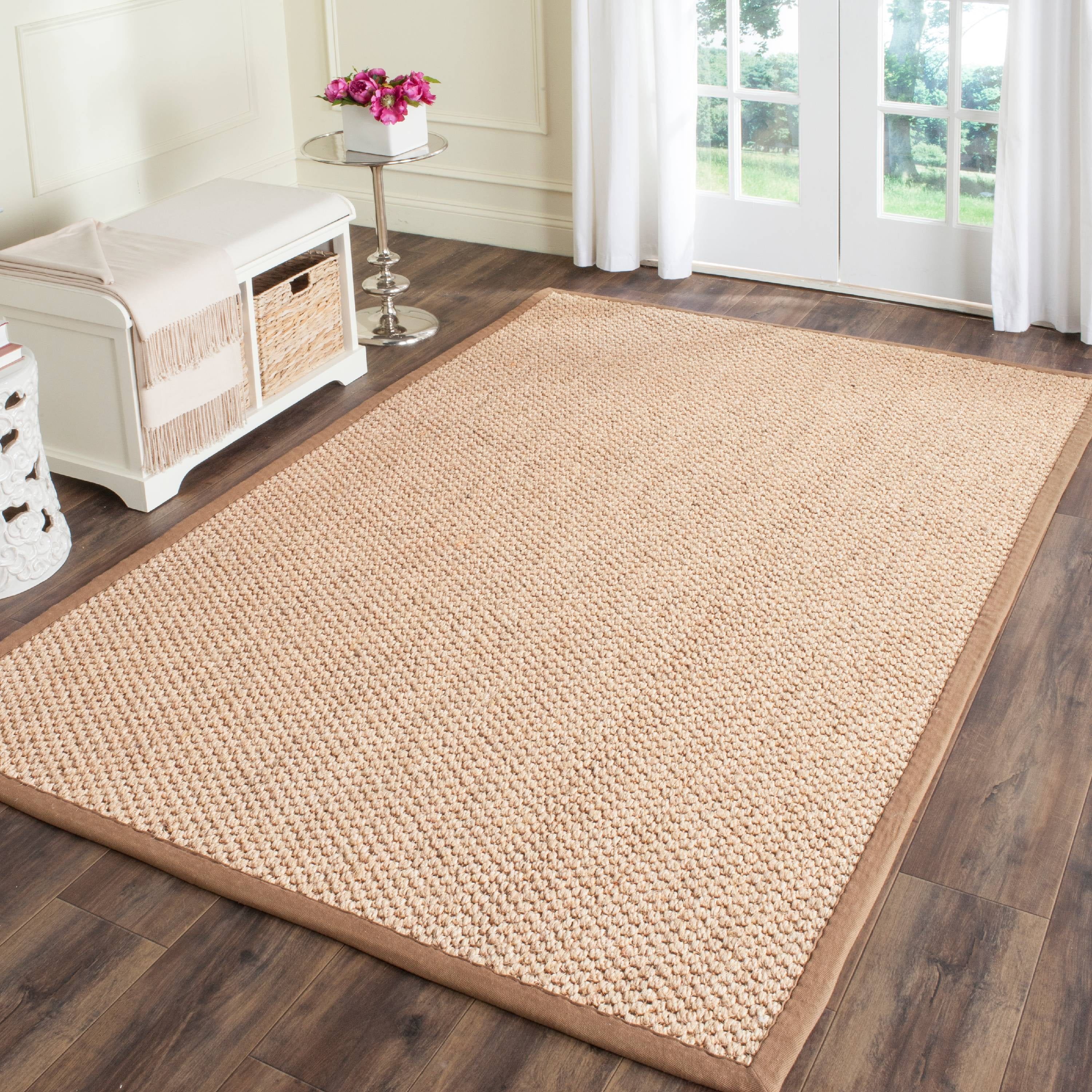 Natural Handwoven Basket Weave Jute Area Rug