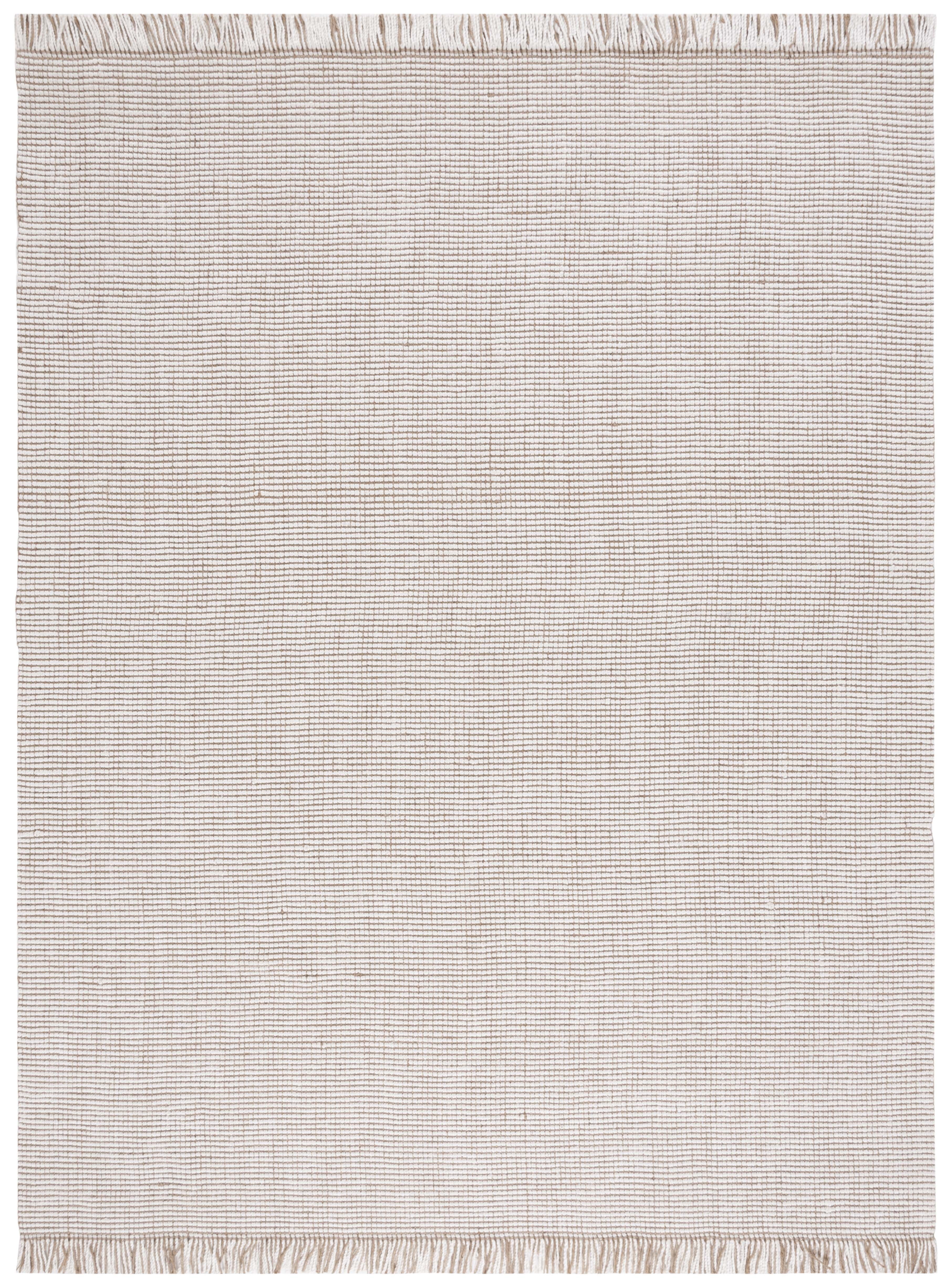 Ivory and Natural Handmade Wool-Blend 10' x 14' Area Rug