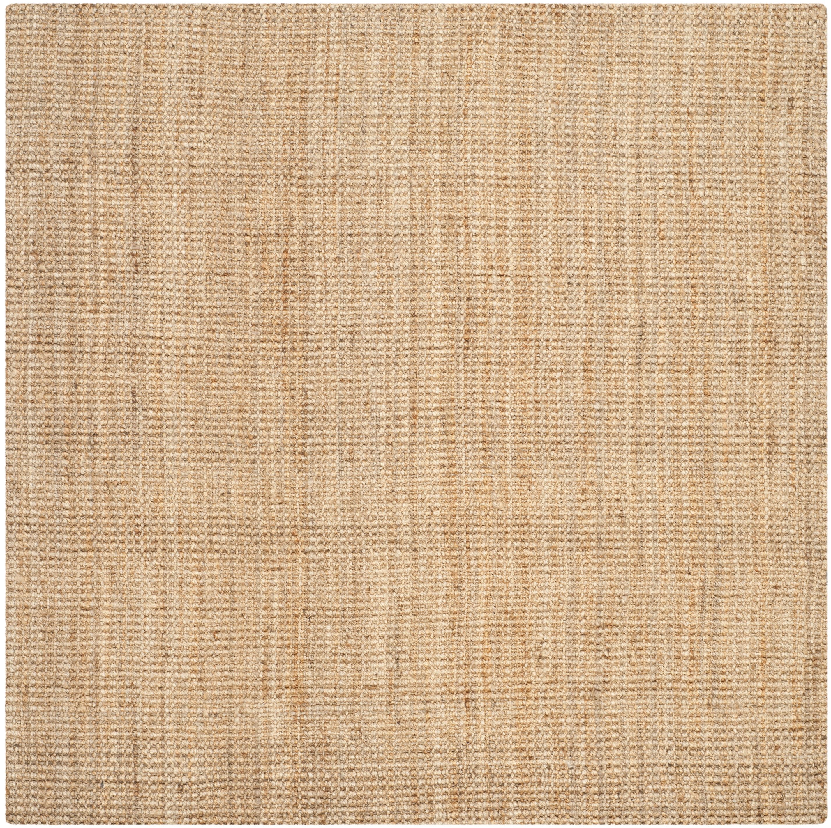 Handwoven Natural Jute Square Rug, 3' x 3', Natural