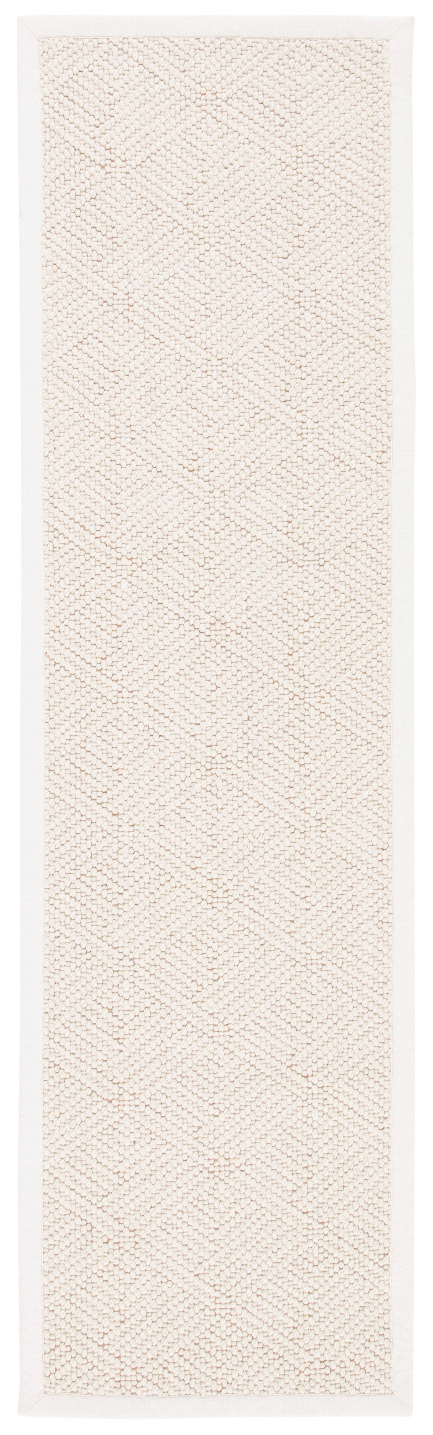 Ivory Flat Woven Wool and Jute Runner Rug