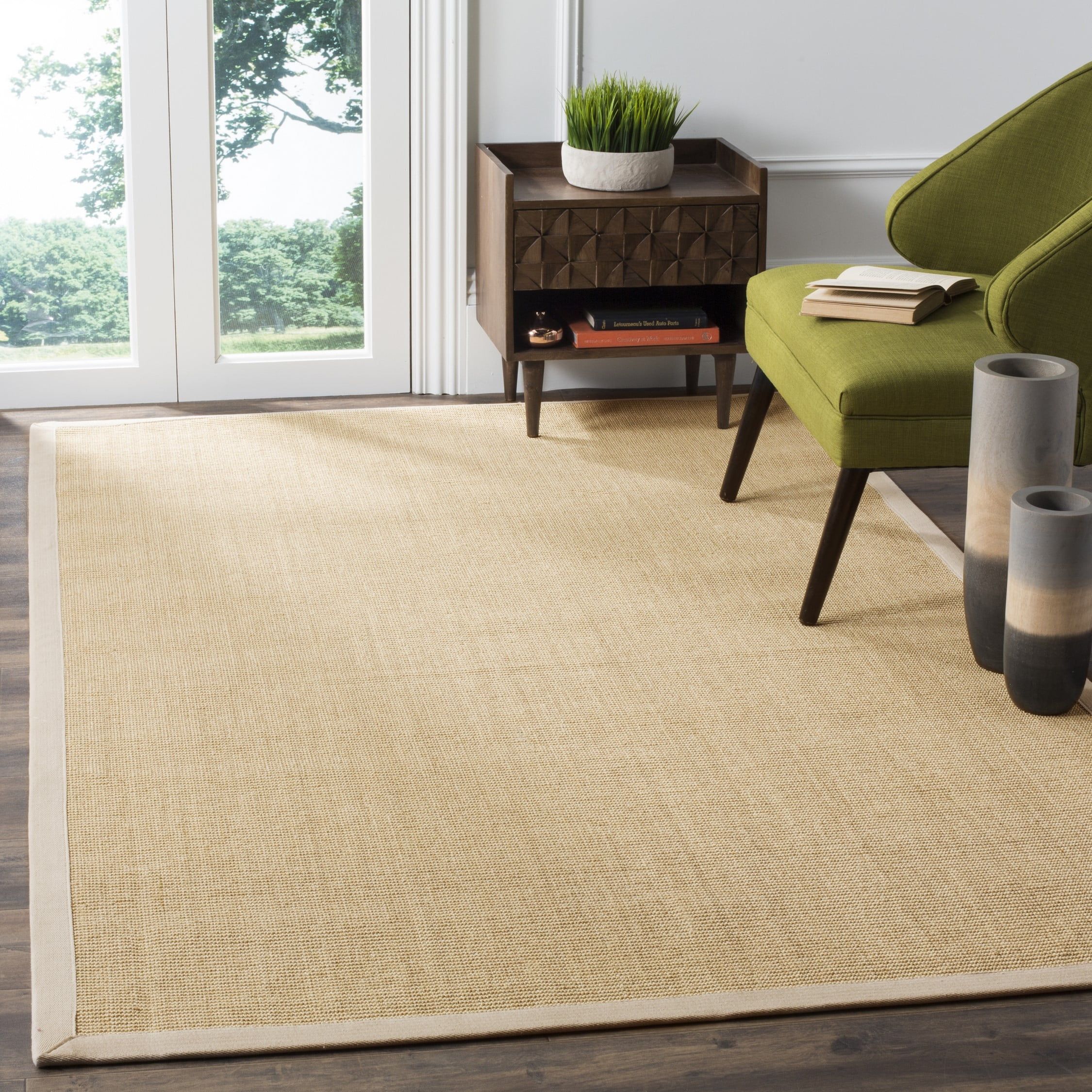 Maize and Wheat 9' x 12' Sisal Area Rug with Cotton Border