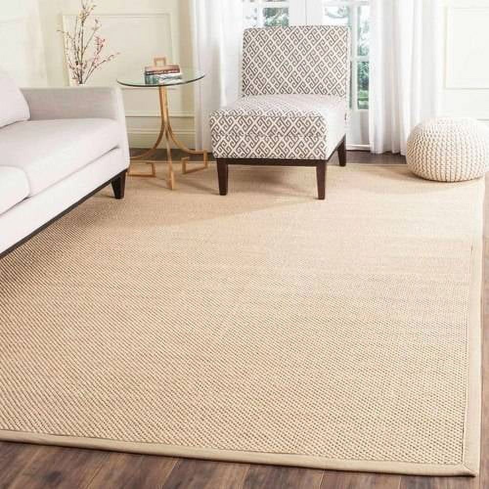 Maize and Linen Flat Woven Seagrass Area Rug, 9' x 12'